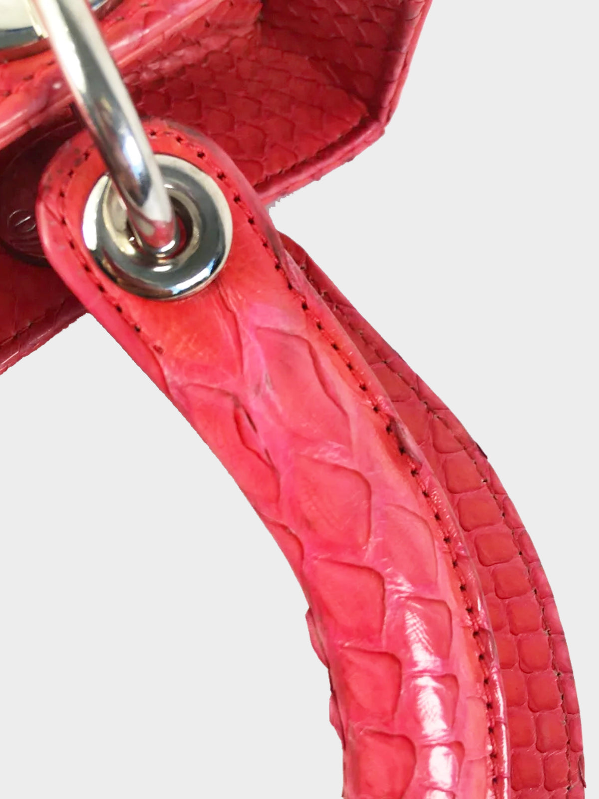 Christian Dior 2011 Pink Python Medium Lady Dior 2-Way Hand Bag