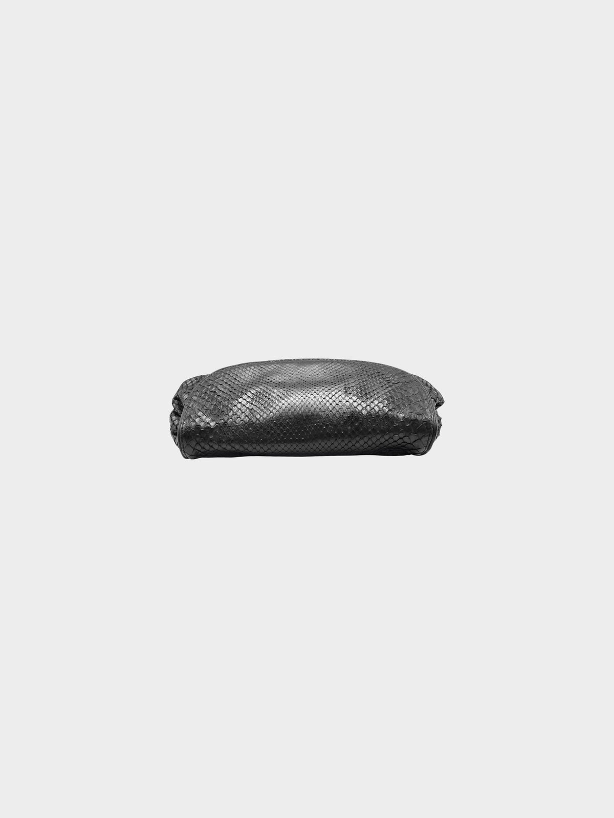 Bottega Veneta 2000s Black Python Leather Clutch Bag
