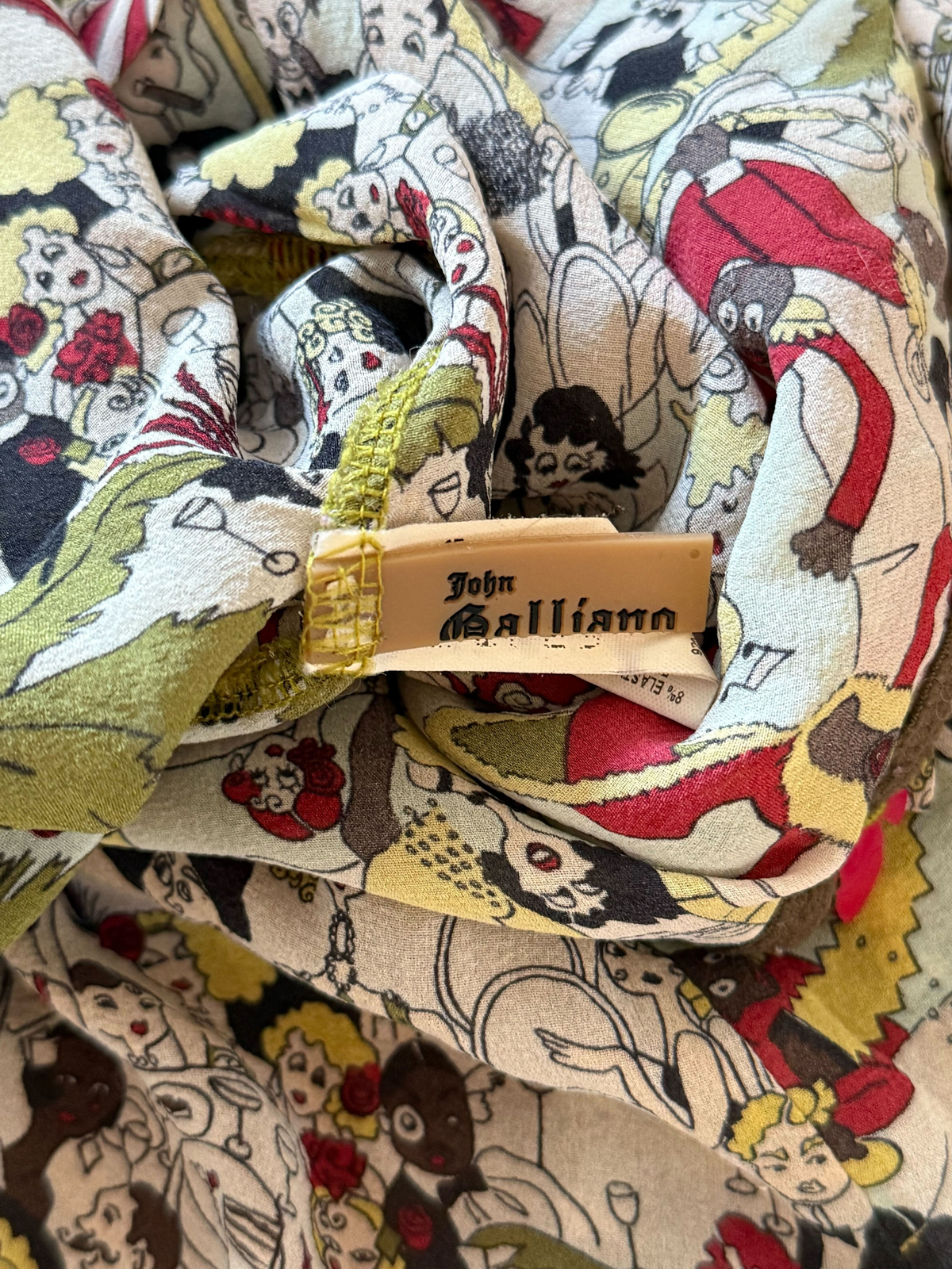 John Galliano 1990s Multicolor Illustrated Tank Top