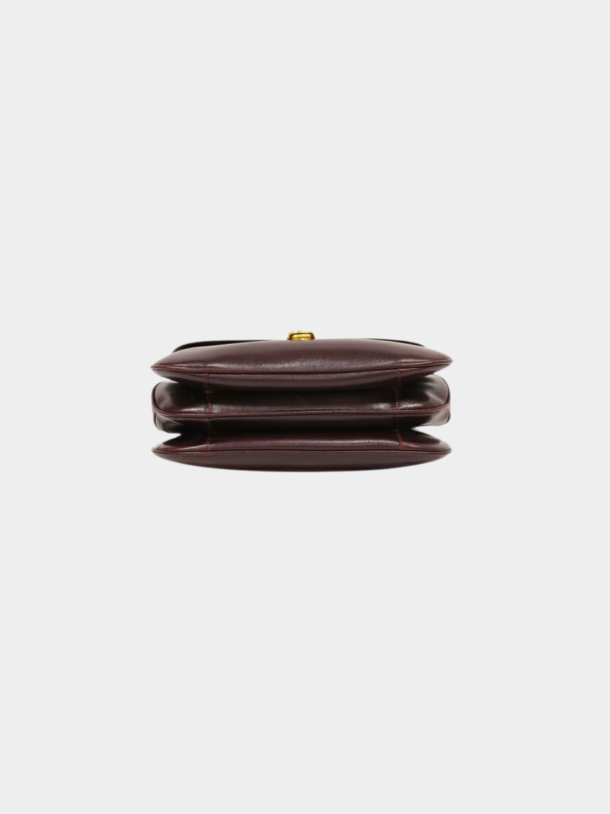 Celine 1990s Bordeaux Triomphe Leather Shoulder Bag