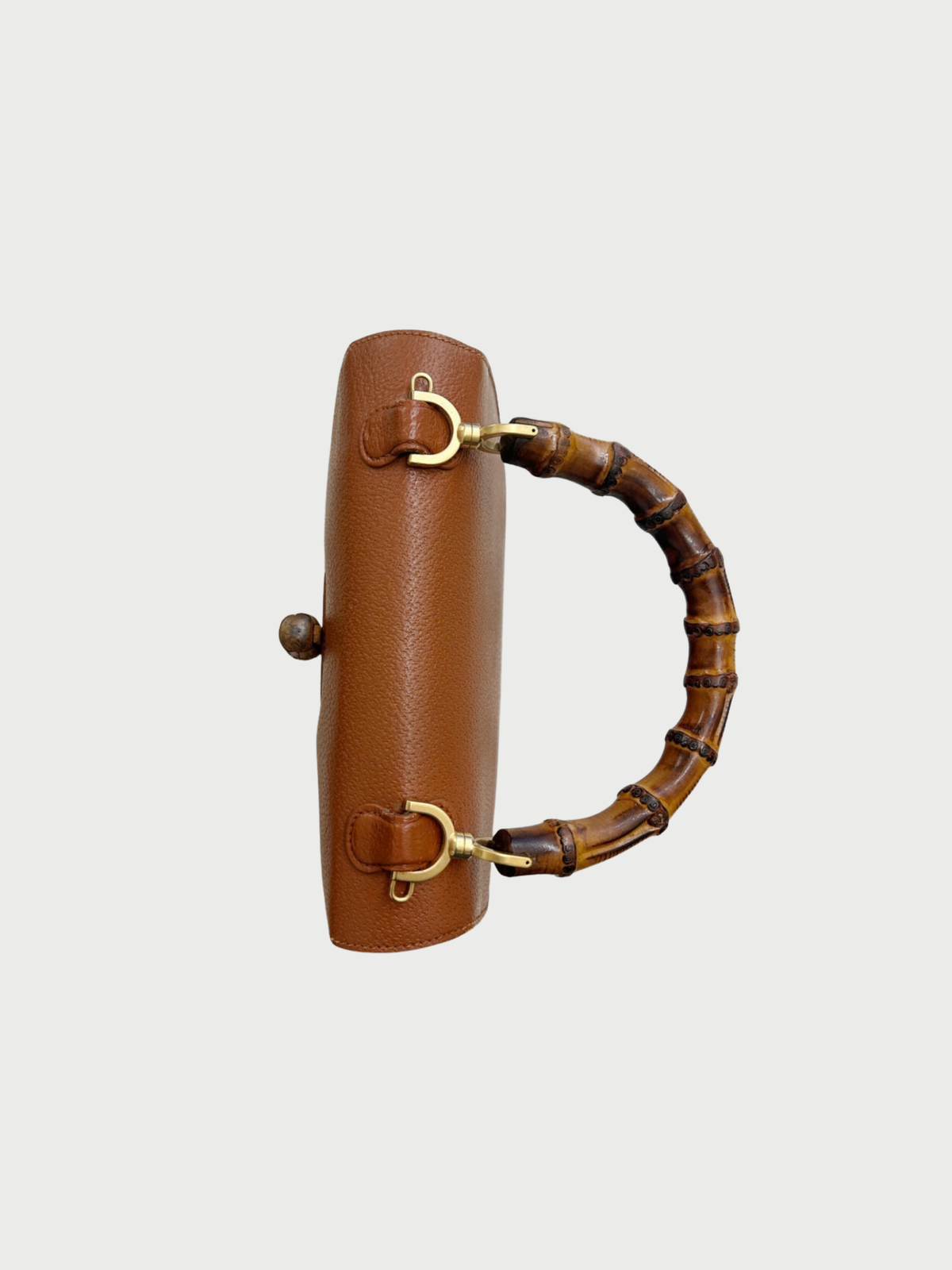 Gucci 1990s Brown Leather Bamboo 1947 Medium Bag