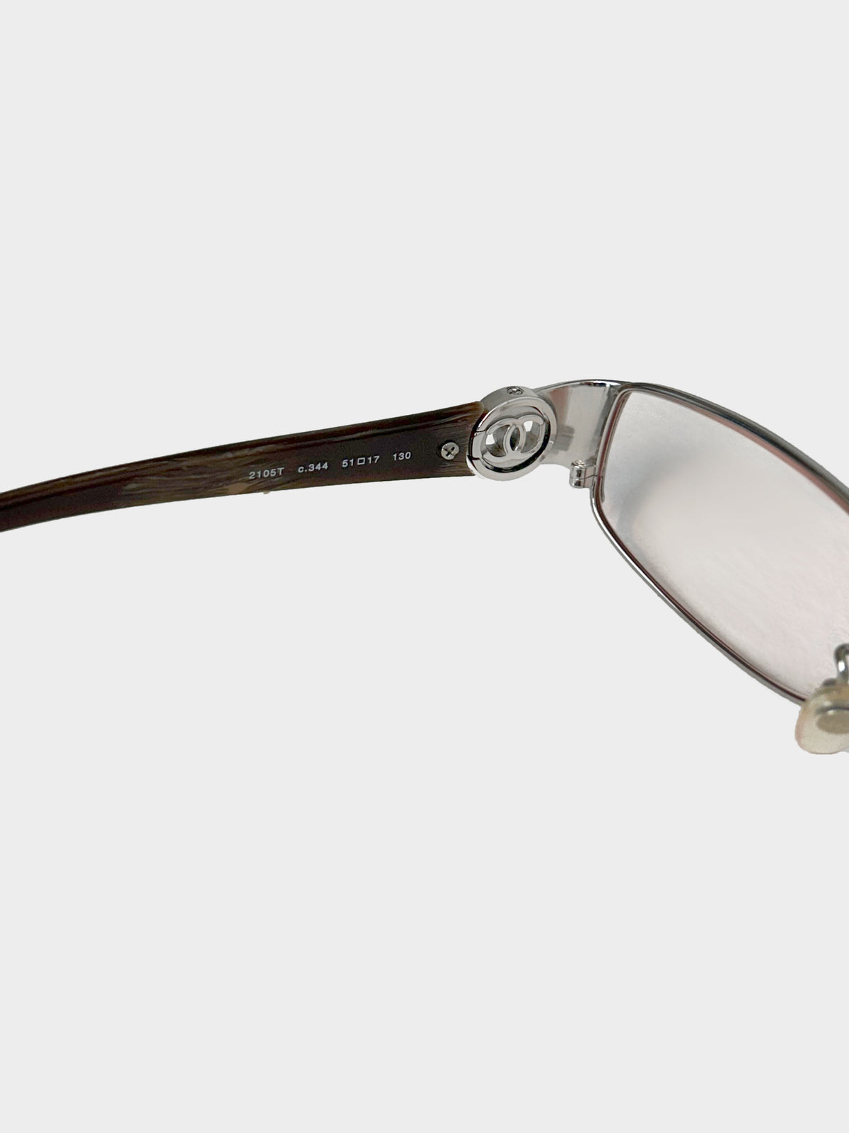 Chanel 2000s Burgundy CC Narrow Oval Glasses