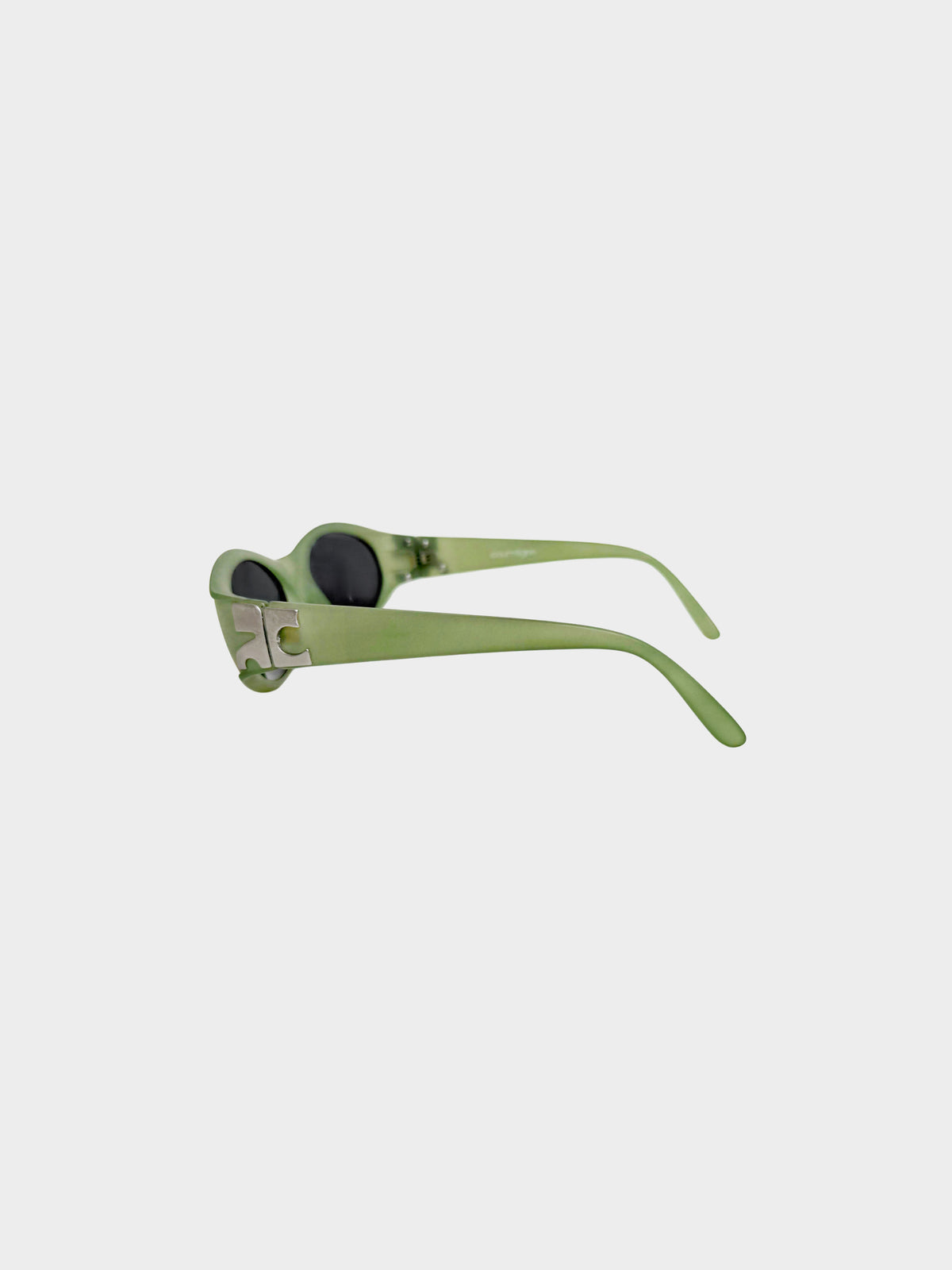 Courrèges 1990s Rare Green Semi-translucent Oval Sunglasses