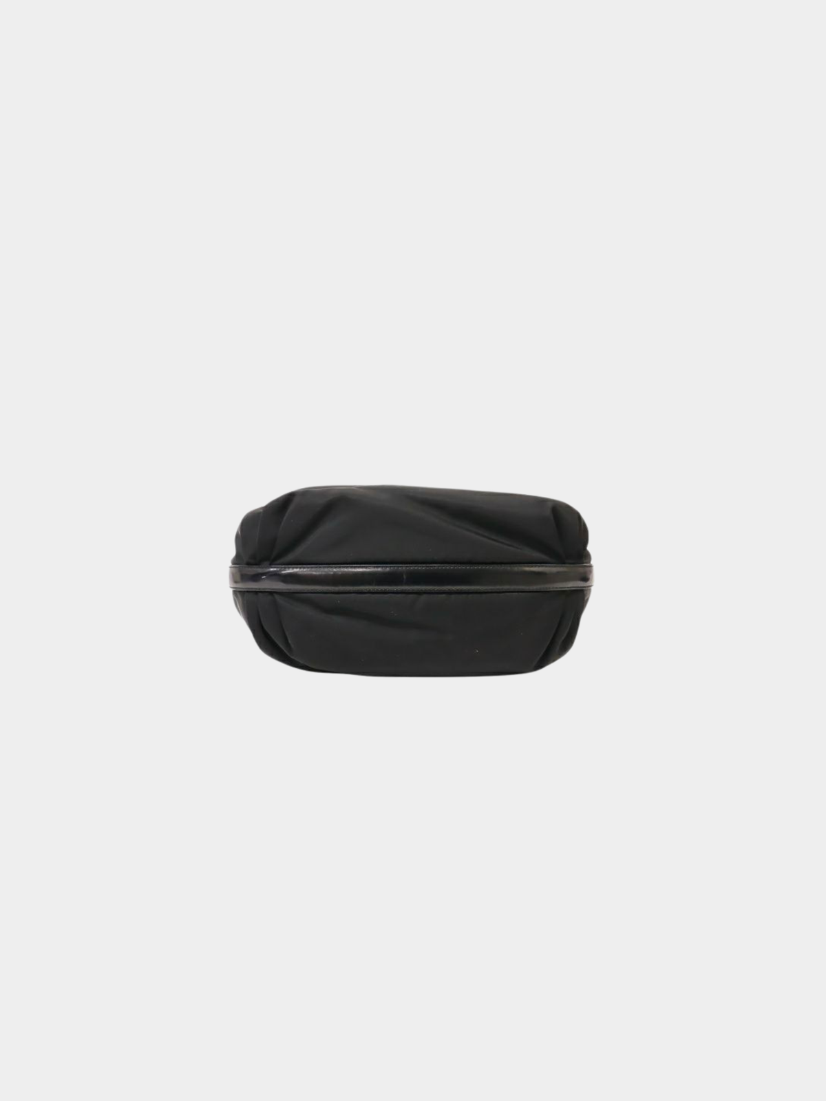 Prada 2000s Black Nylon Leather Logo-Embossed One-Shoulder Bag