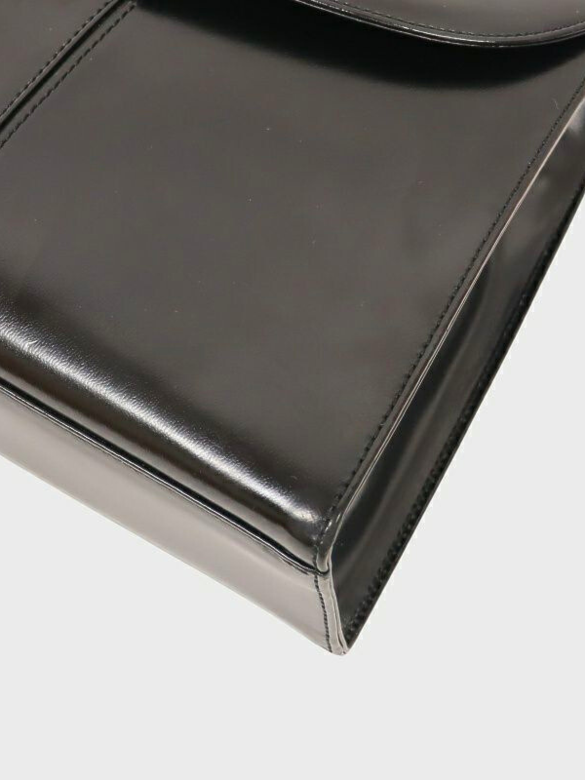 Yves Saint Laurent 2000s Black Logo Hardware Leather 2-Way Bag