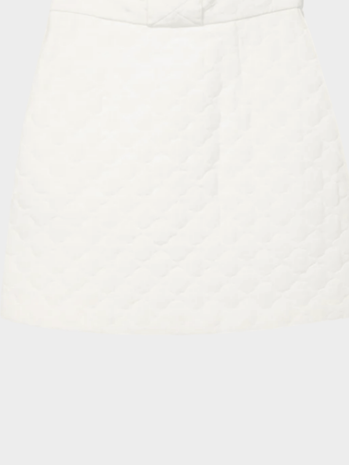 Fendi SS 2020 Runway Ivory Quilted Silk Crepe de Chine Mini Skirt
