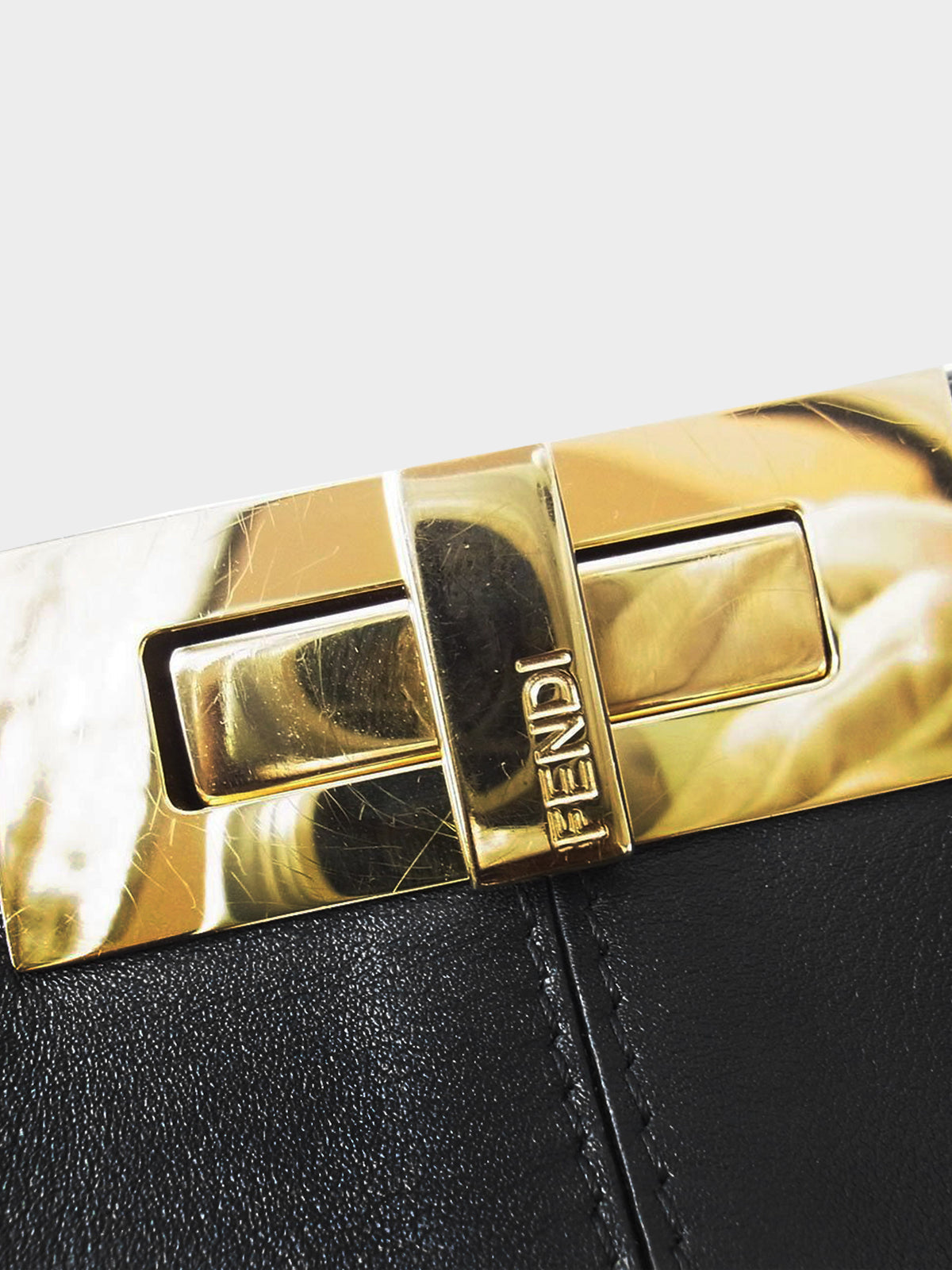 Fendi Late 2010s Black Leather Large Peekaboo X-Lite Bag