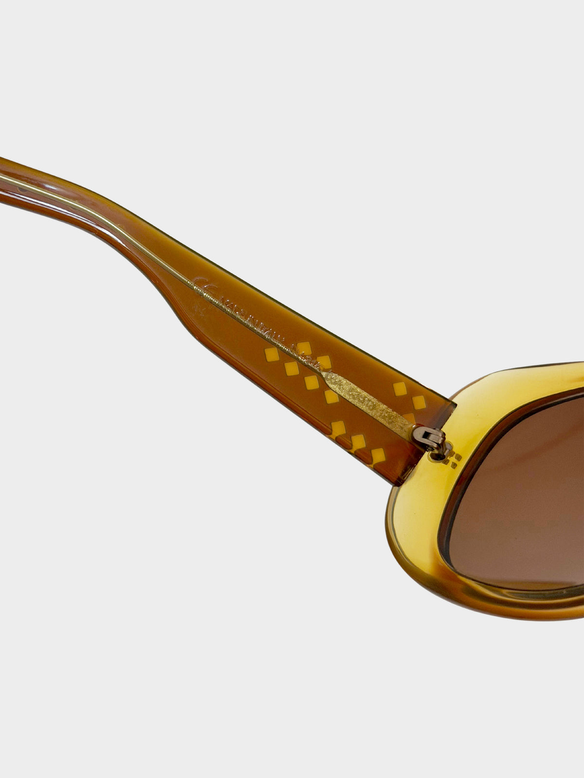 Bottega Veneta 2000s Brown Chunky Round Frame Sunglasses