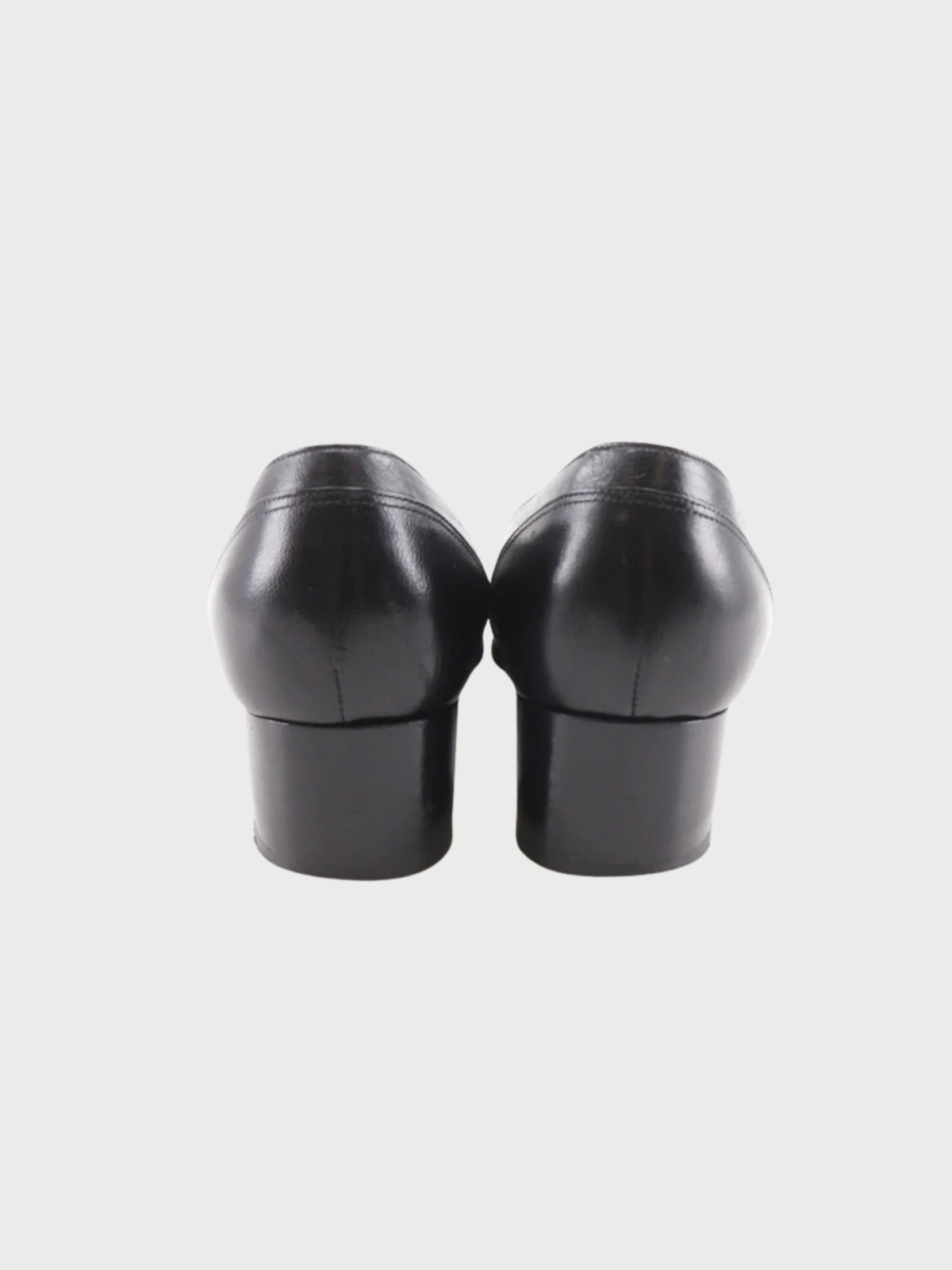Chanel 1980s Black Leather Square Toe Pumps
