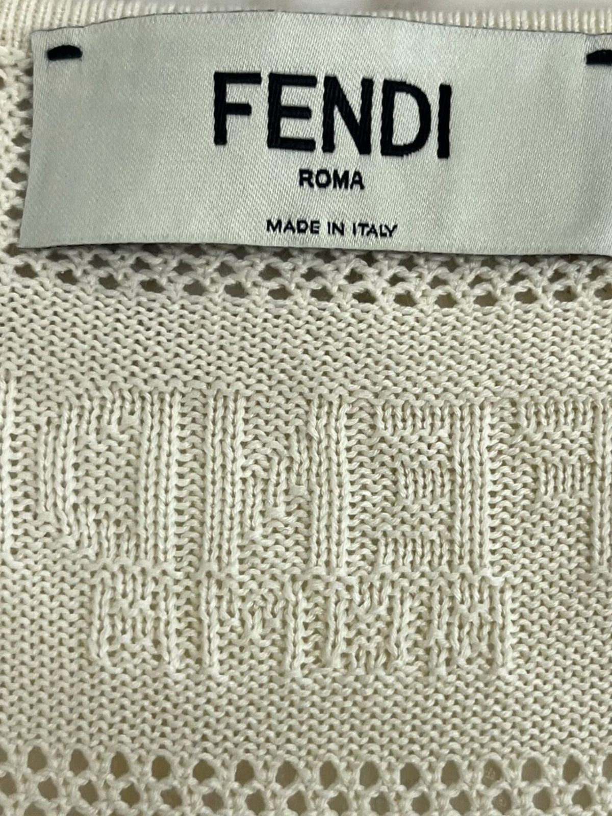 Fendi SS 2024 Cream Silk Crochet Dress