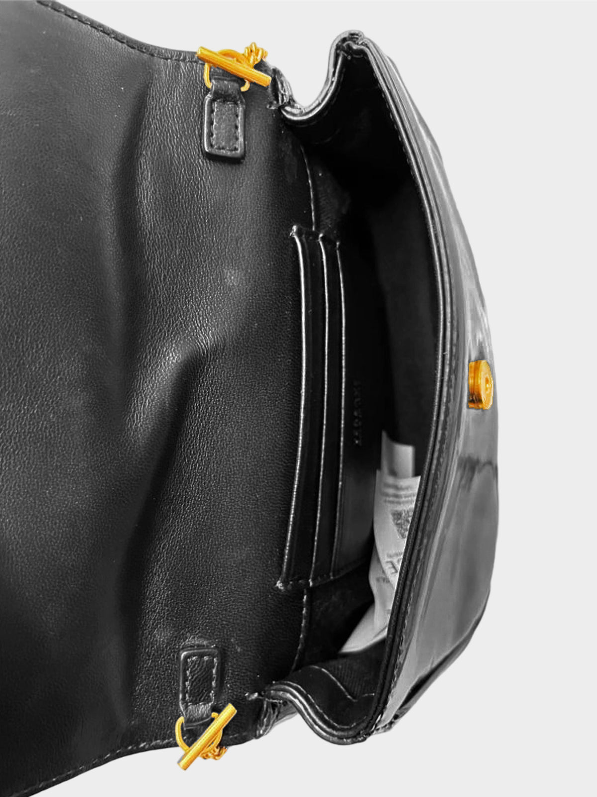 Versace 2019 Black Safety Pin Clutch