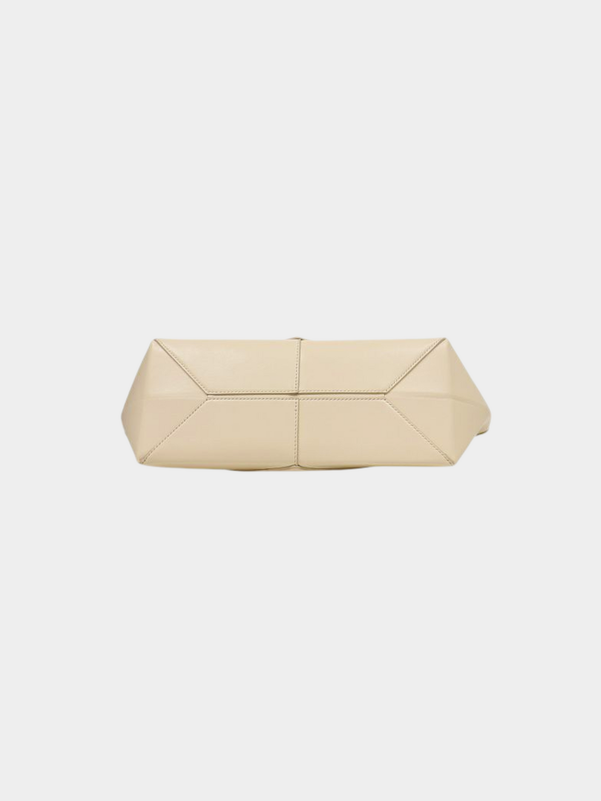 Loewe 2010s Ivory Leather Puzzle Fold Cropped Bag