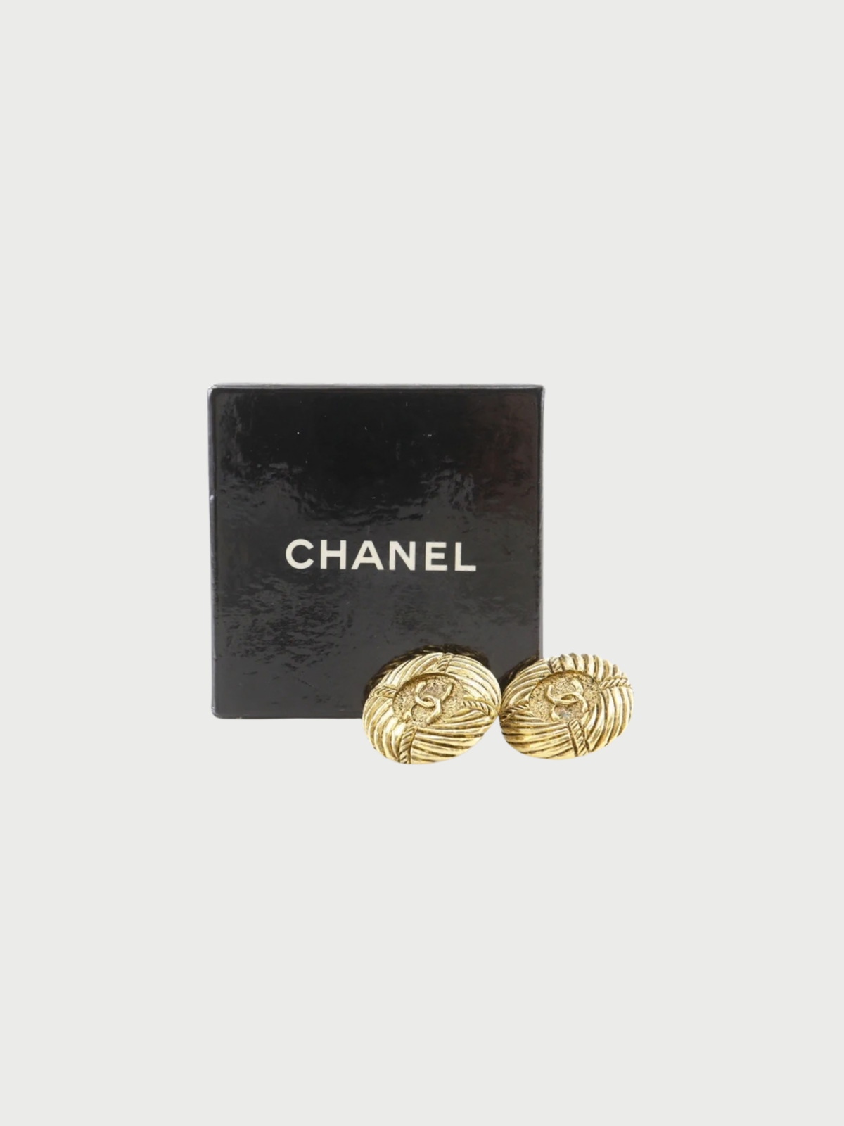 Chanel 1970s Gold Plated COCO Mark Earrings
