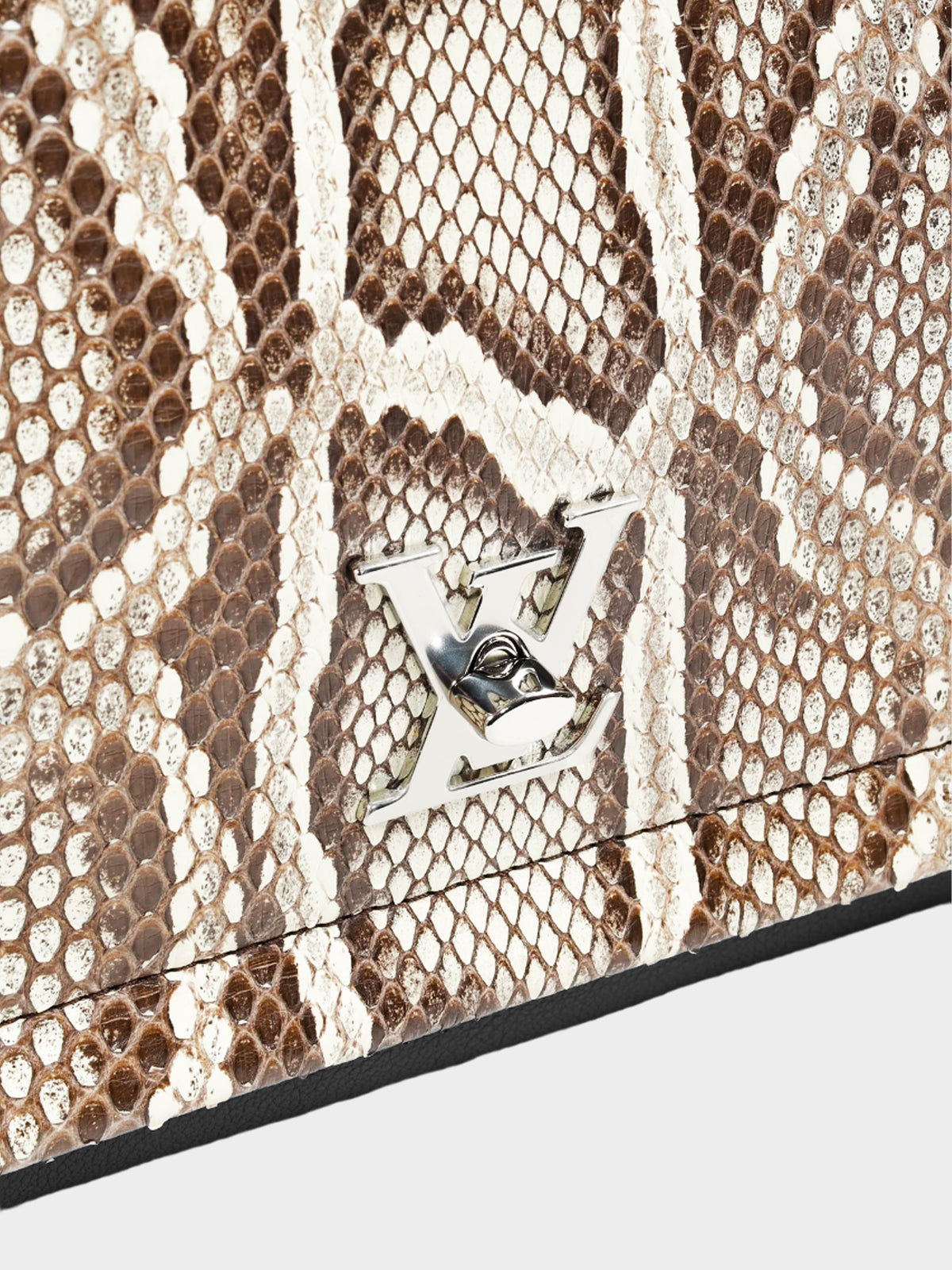 Louis Vuitton 2016 Black Python and Calfskin Lockme II Bag