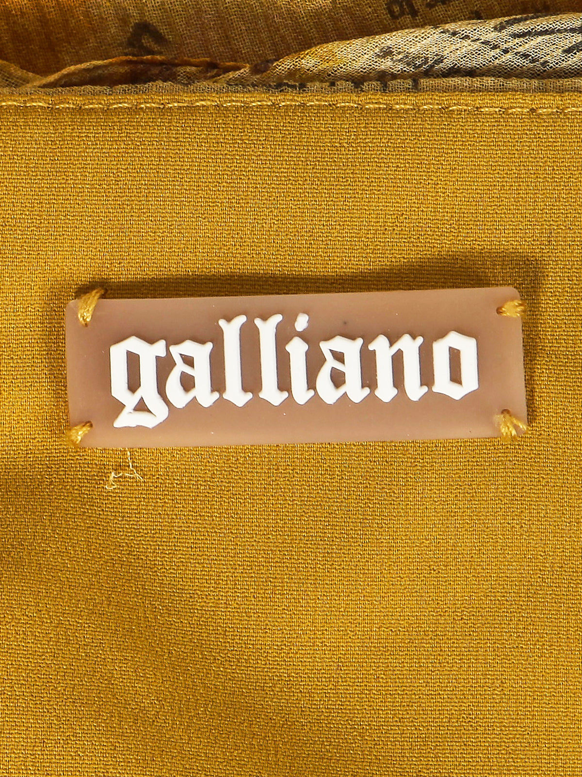 John Galliano 2000s Yellow Gazette Newspaper Print Silk Bustier Dress