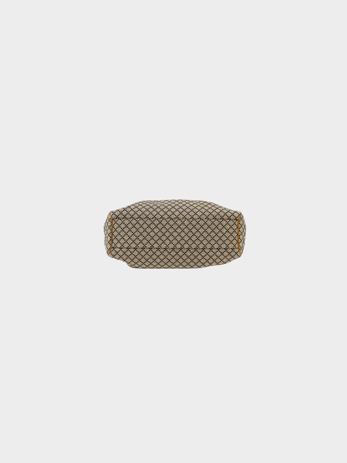 Gucci 2000s Brown Beige Diamante Canvas Leather Handbag