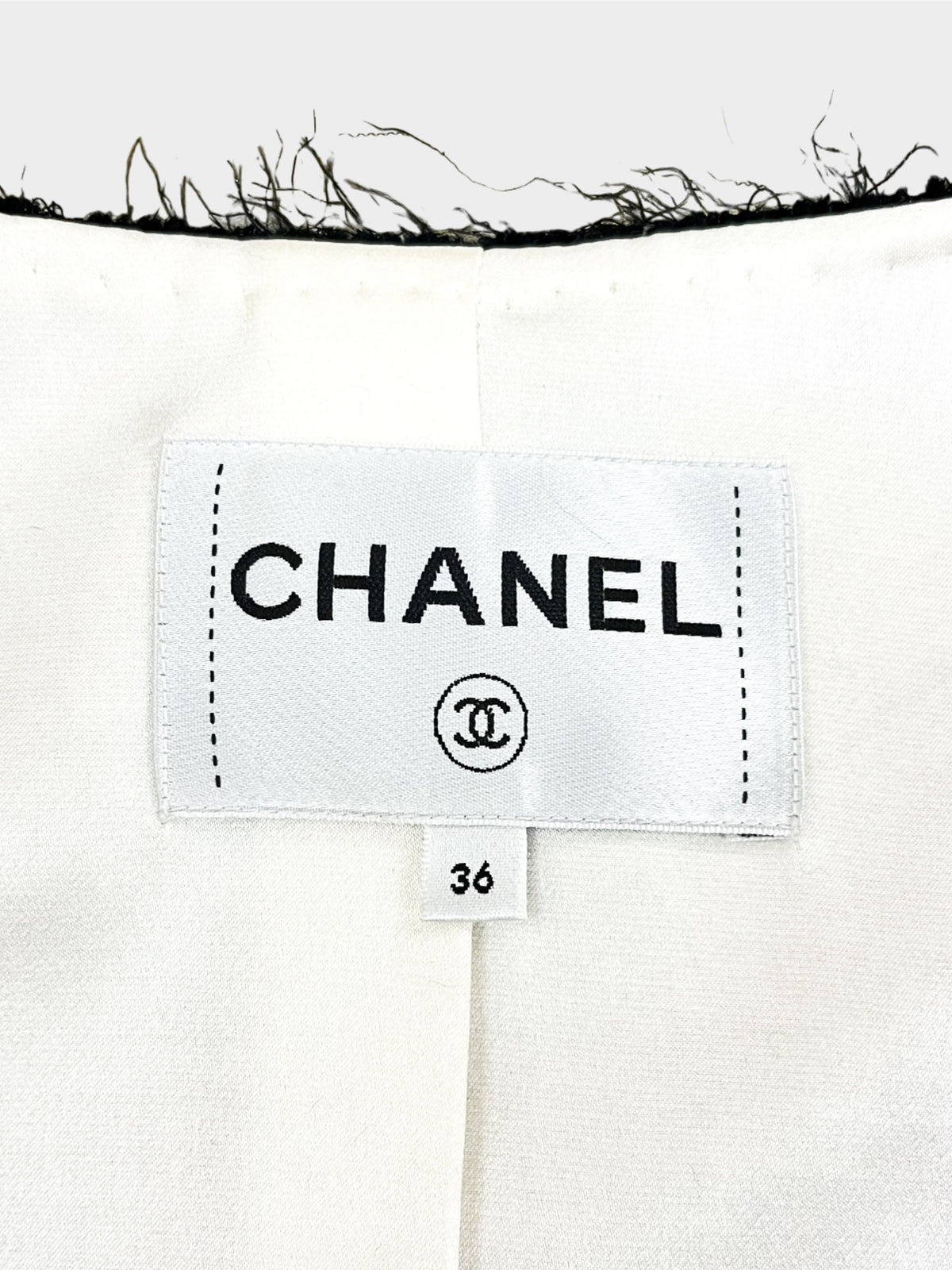 Chanel Fall 2020 Eyelash Jacket with Silk Bands