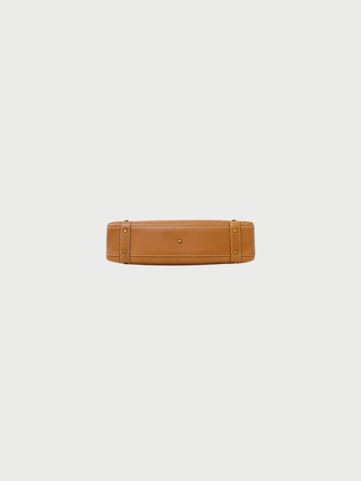 Christian Dior 2000s Camel Leather Logo Charm Handbag