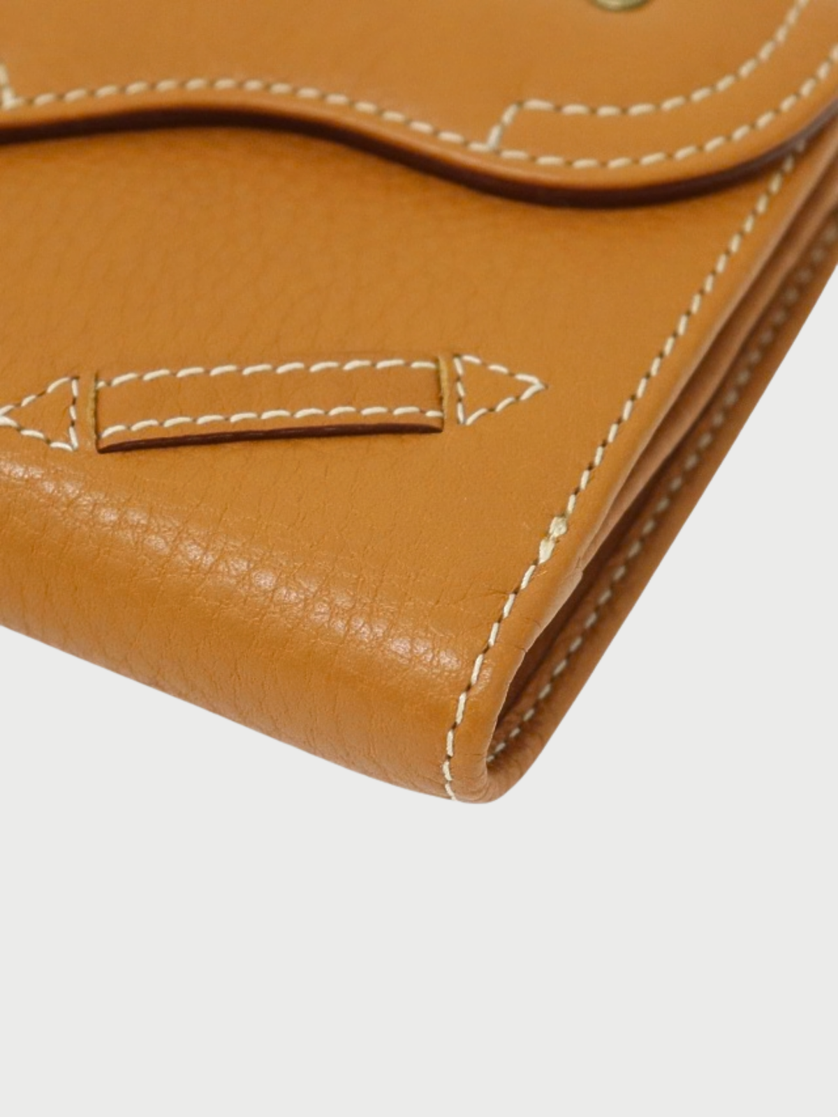 Christian Dior 2023 Brown Leather Saddle Lotus Wallet