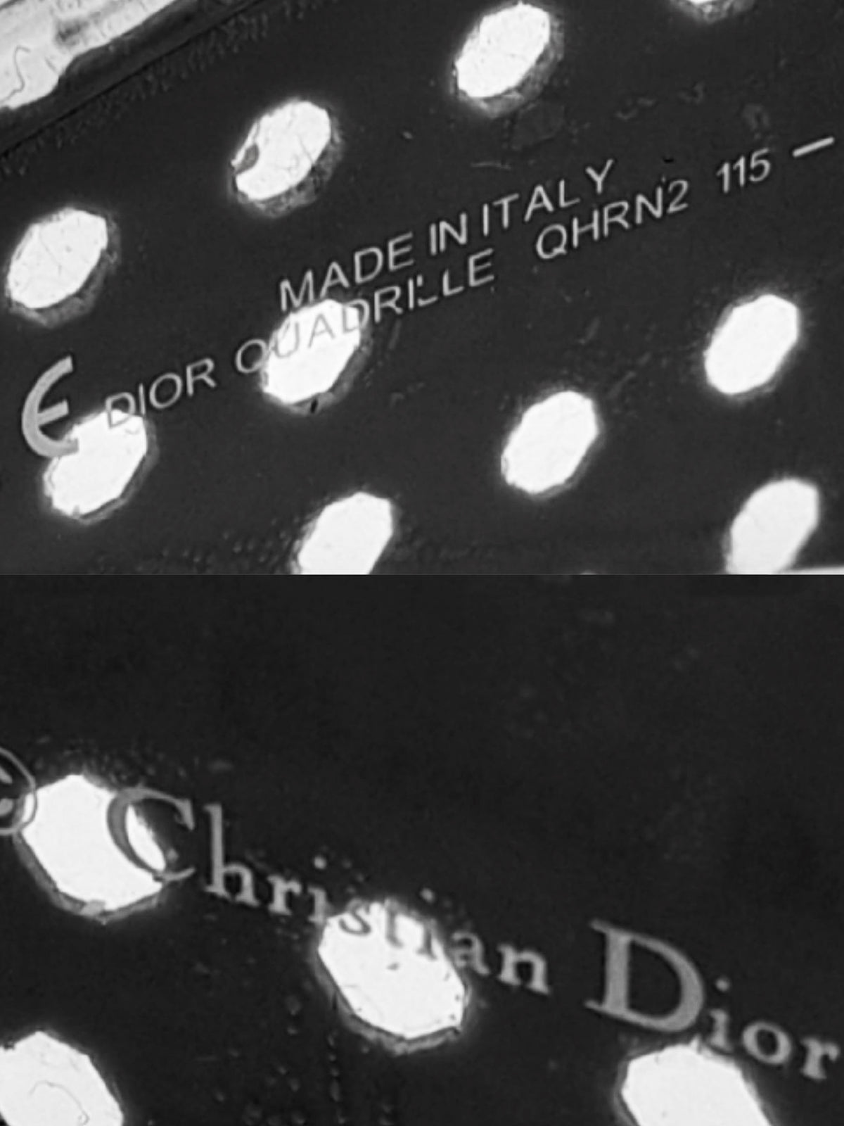 Christian Dior 2000s Silver and Black Quadrille Shield Sunglasses