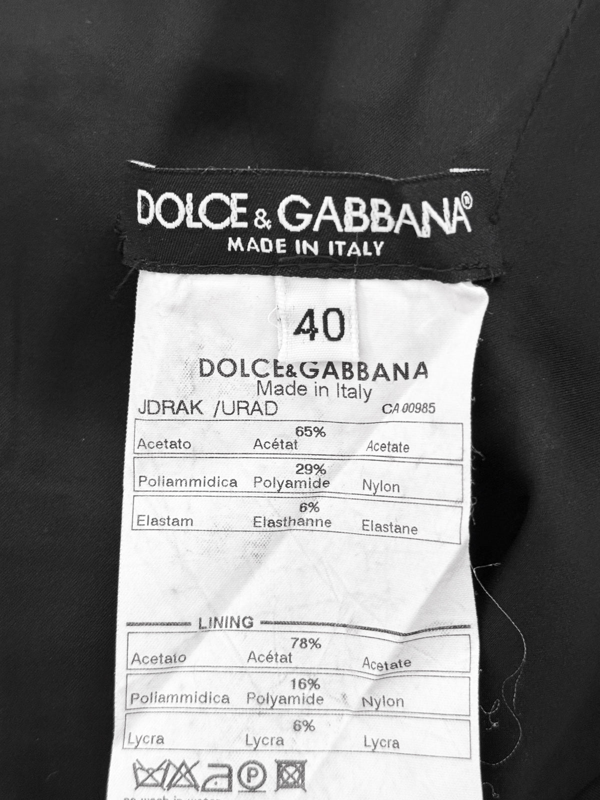 Dolce and Gabbana 2010s Black Satin Bodycon Dress