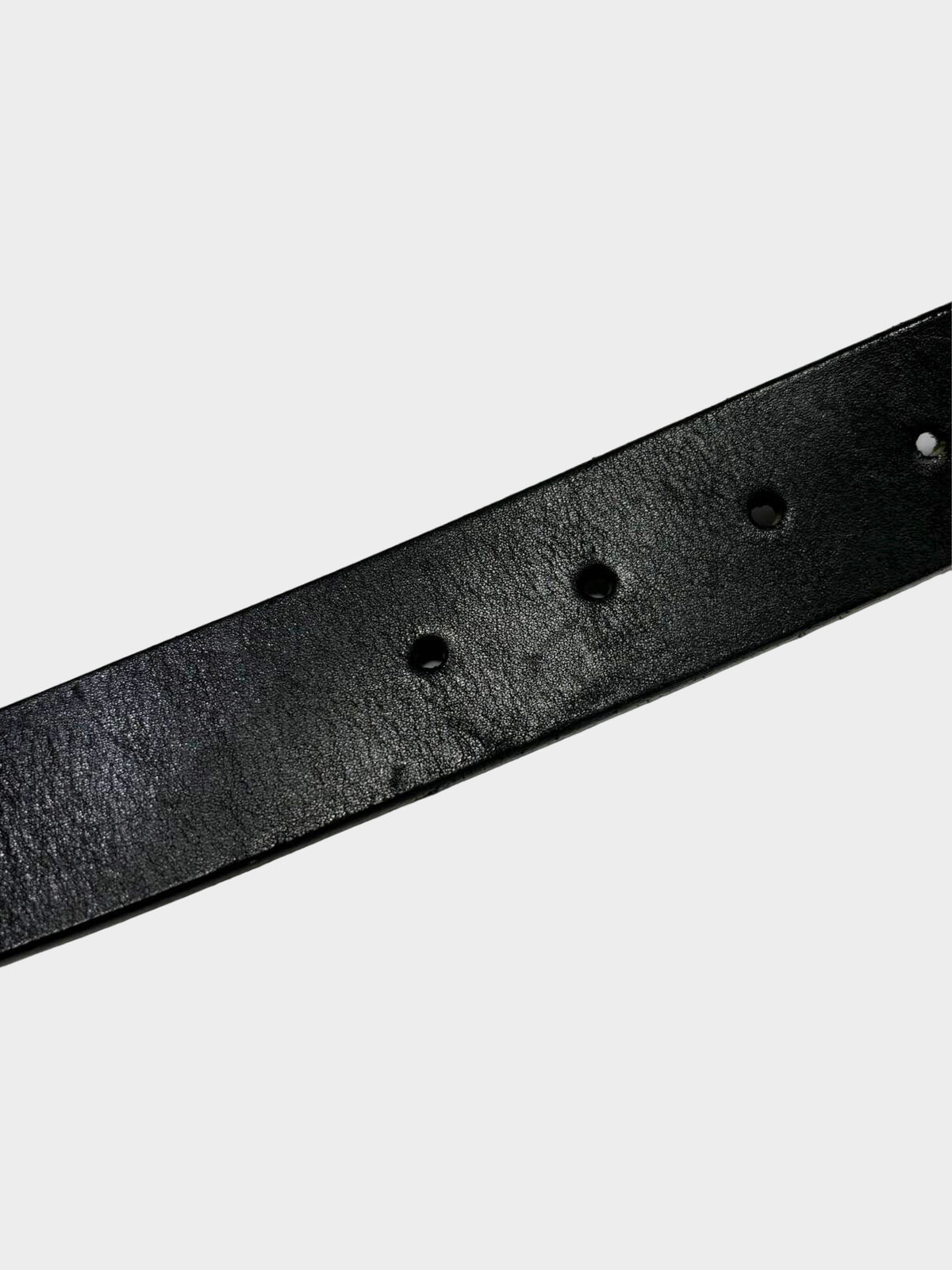 Vivienne Westwood 2000s Black and Gold Orb Logo Leather Belt