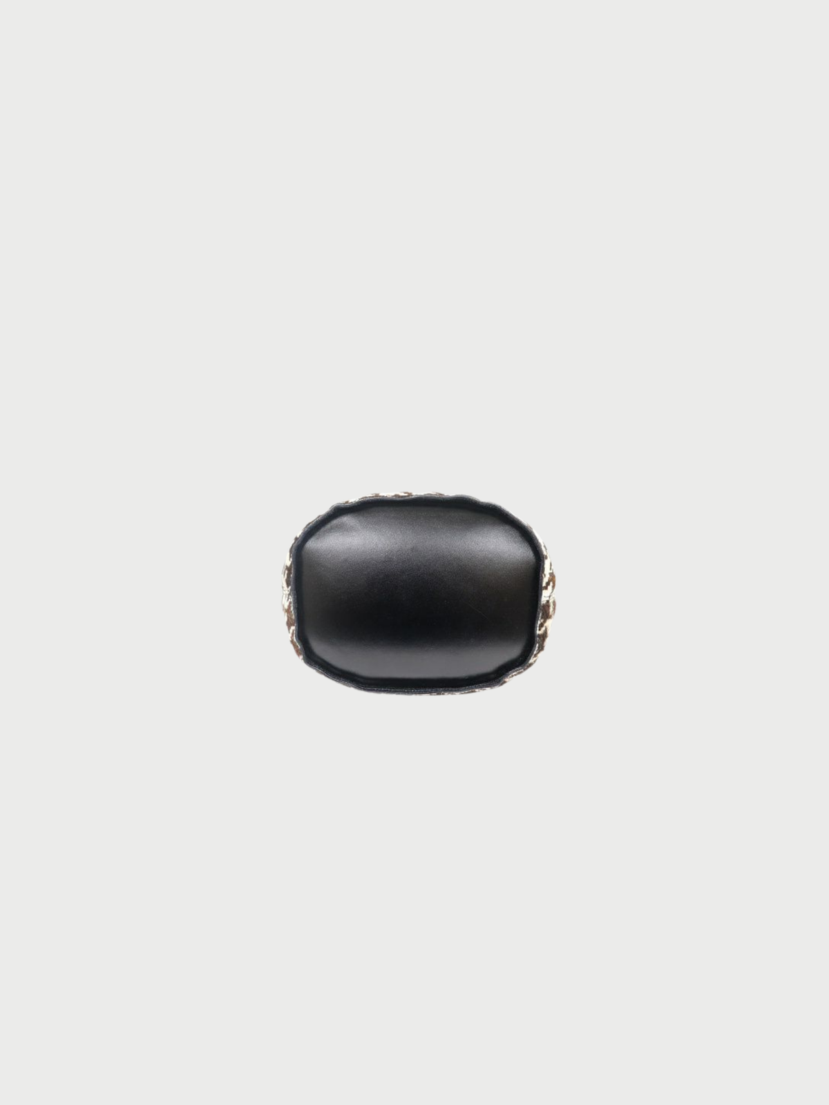 Celine 2000s Brown White Black Calf Hair Circle Logo Shoulder Bag