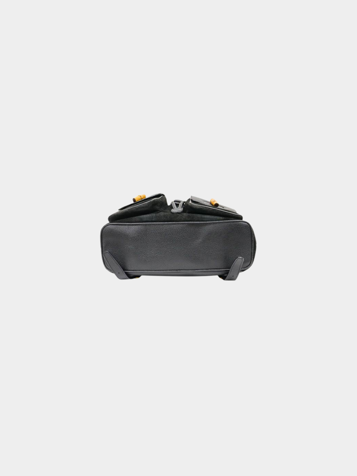 Gucci 2000s Black Suede Leather Bamboo Backpack