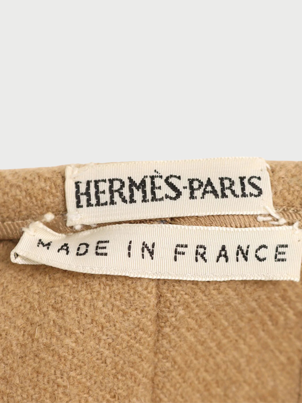 Hermès 1990s Beige Wool Sheepskin Wrap Skirt