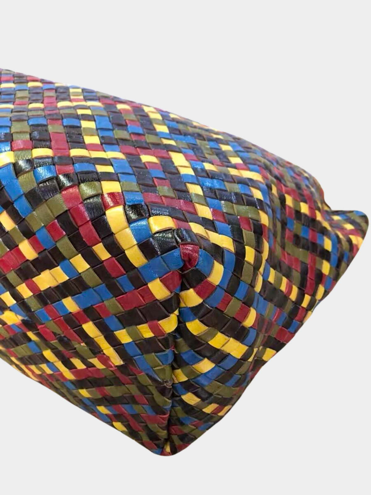 Bottega Veneta 2010s Multicolor Intrecciato Leather Large Tote Bag