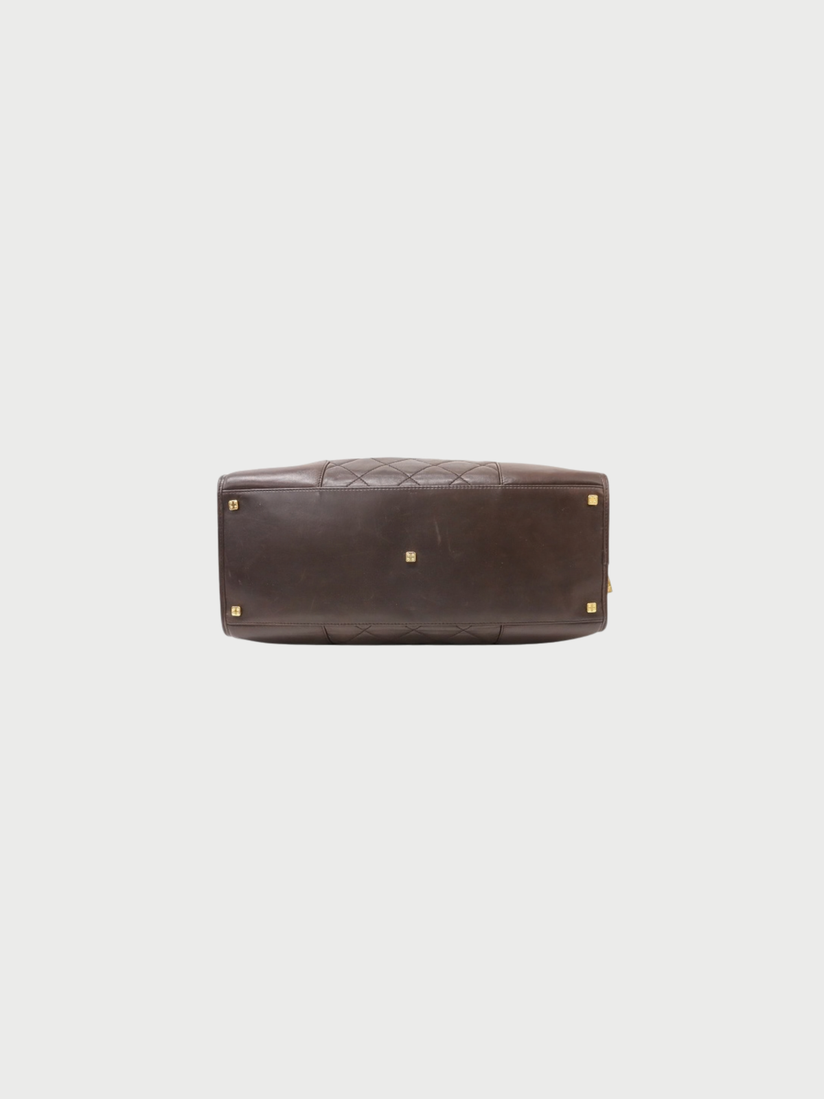 Loewe 1990s Brown Leather Anagram Boston Bag