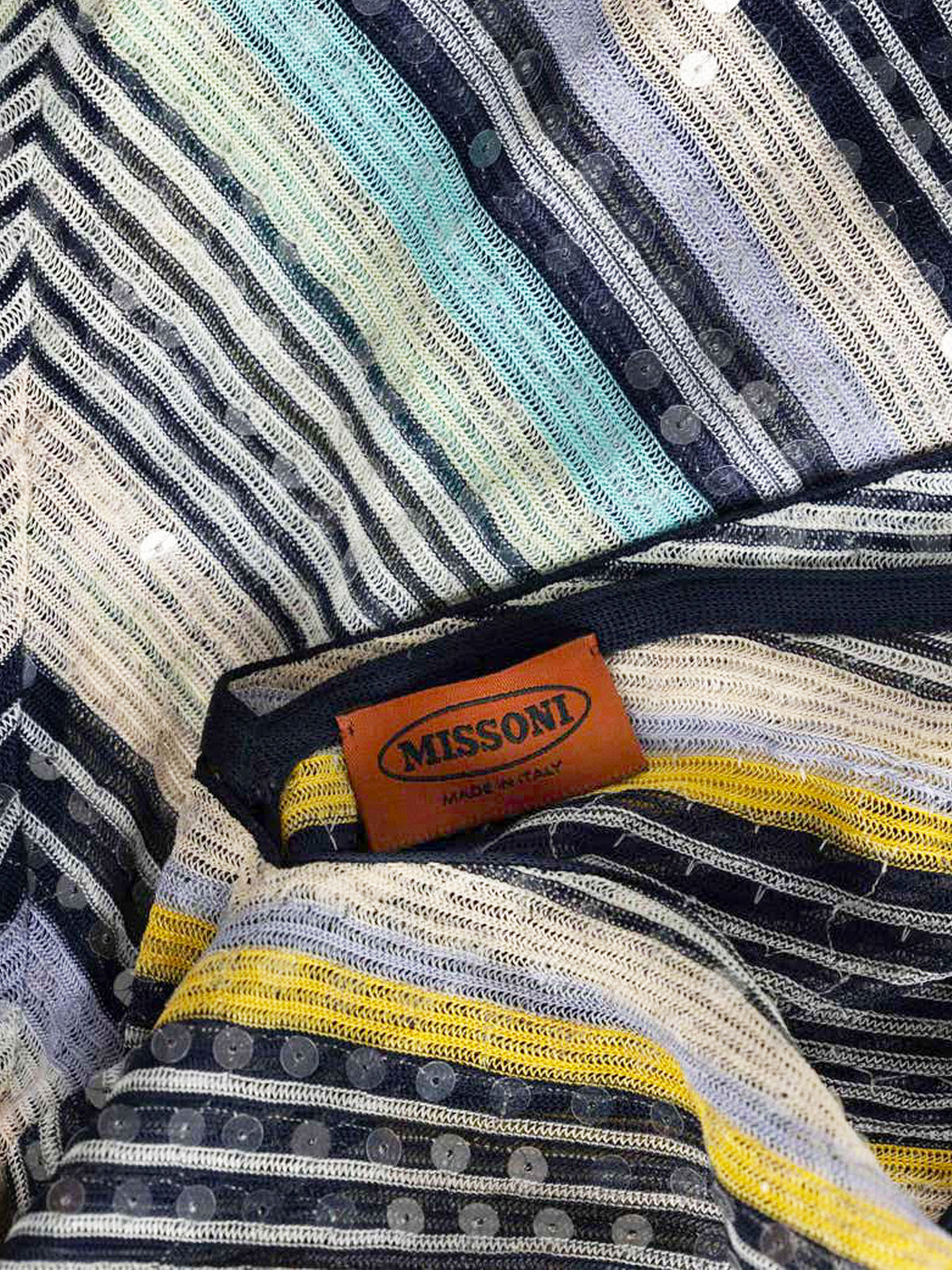 Missoni Early 2000s Multicolor Chevron Knit Maxi Dress