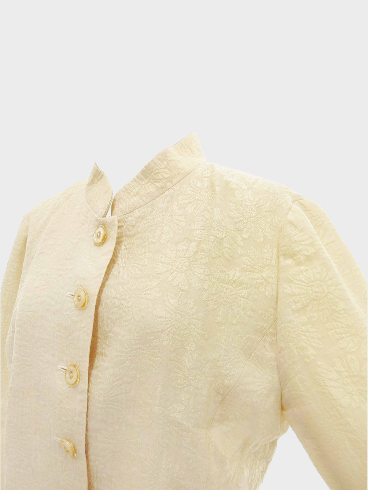Chloé 2000s Beige Floral Silk Blend Jacquard Jacket
