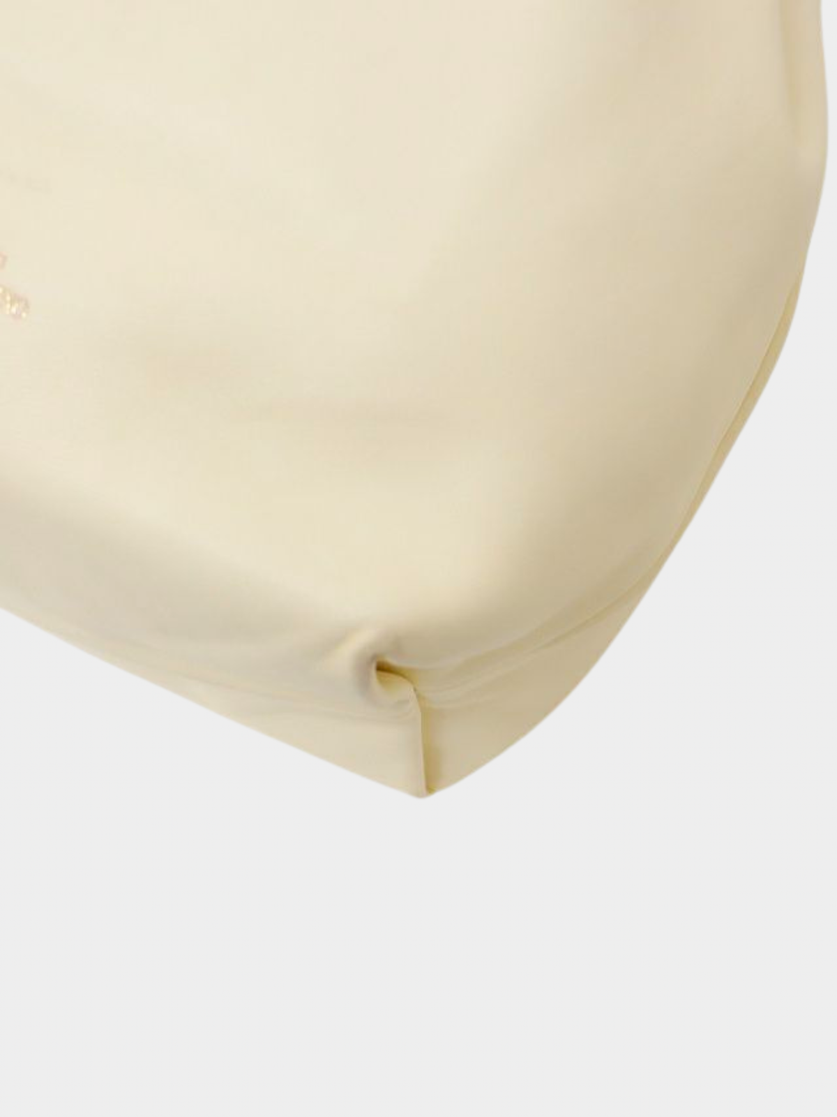 Valentino 2000s Ivory Leather V Logo Pouf Bucket Shoulder Bag