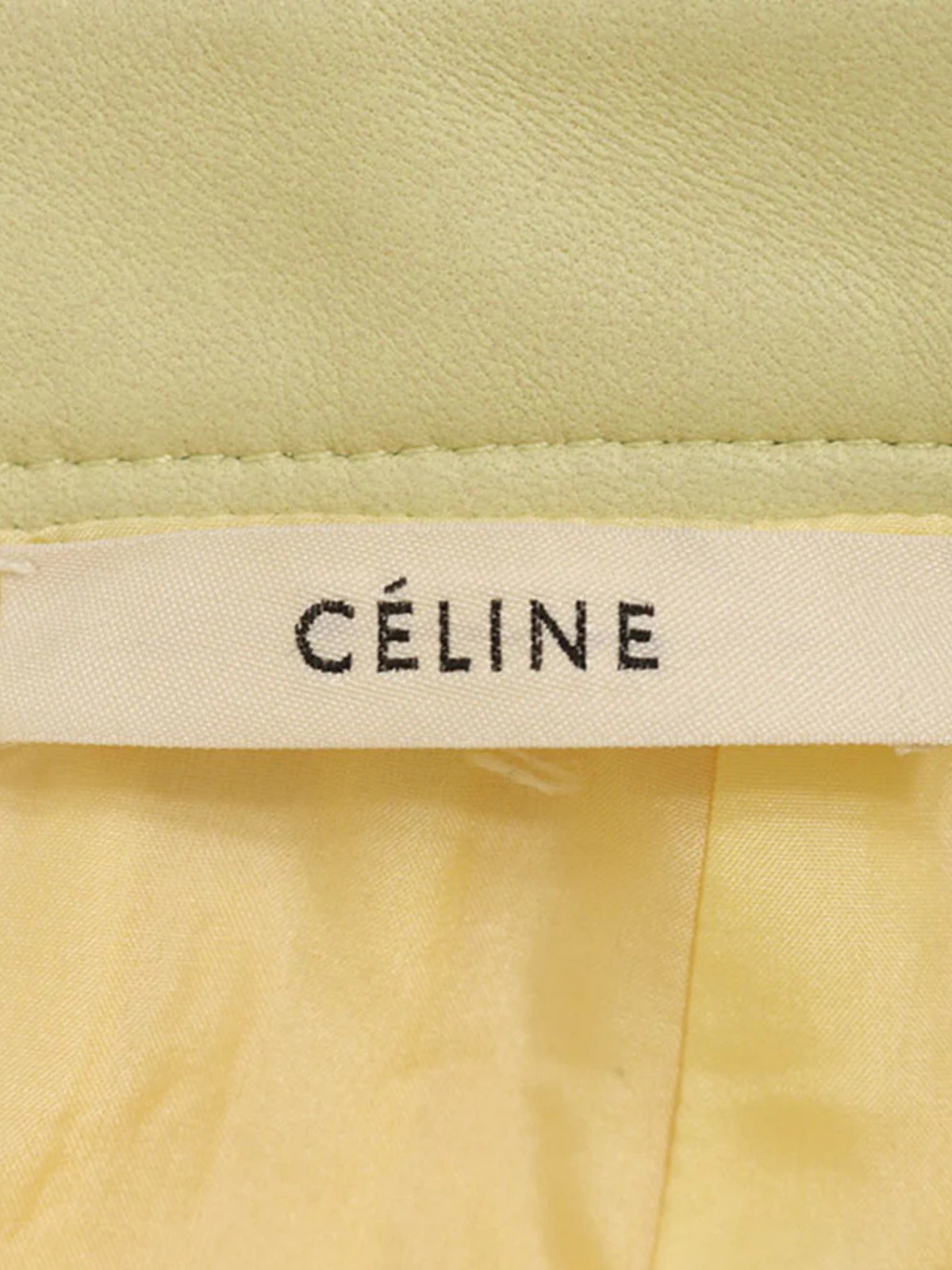 Celine By Phoebe Philo  2017 Yellow Red White Polyester Silk Leather Skirt