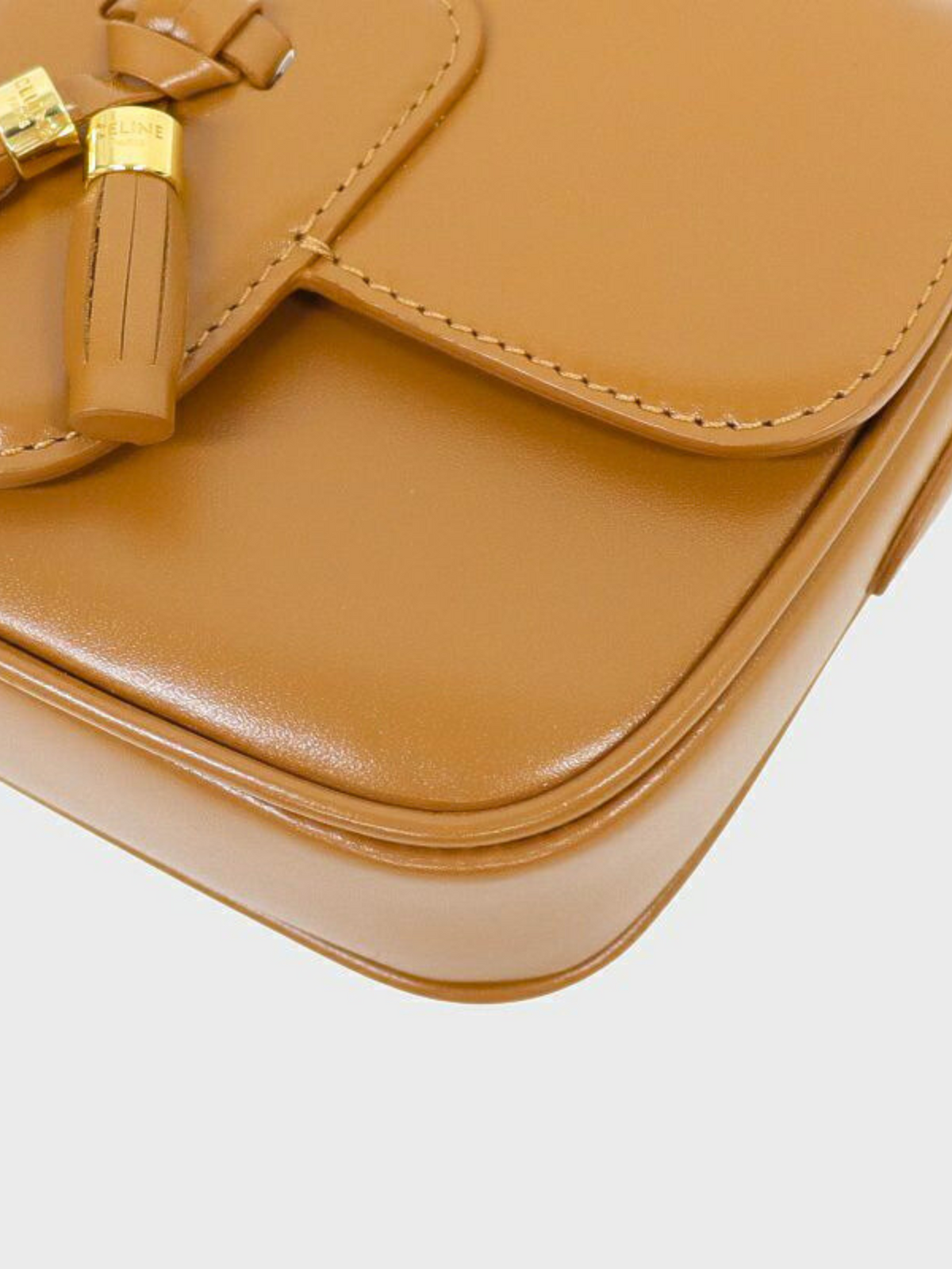 Celine 2010s Brown Leather Tassels Shoulder Bag