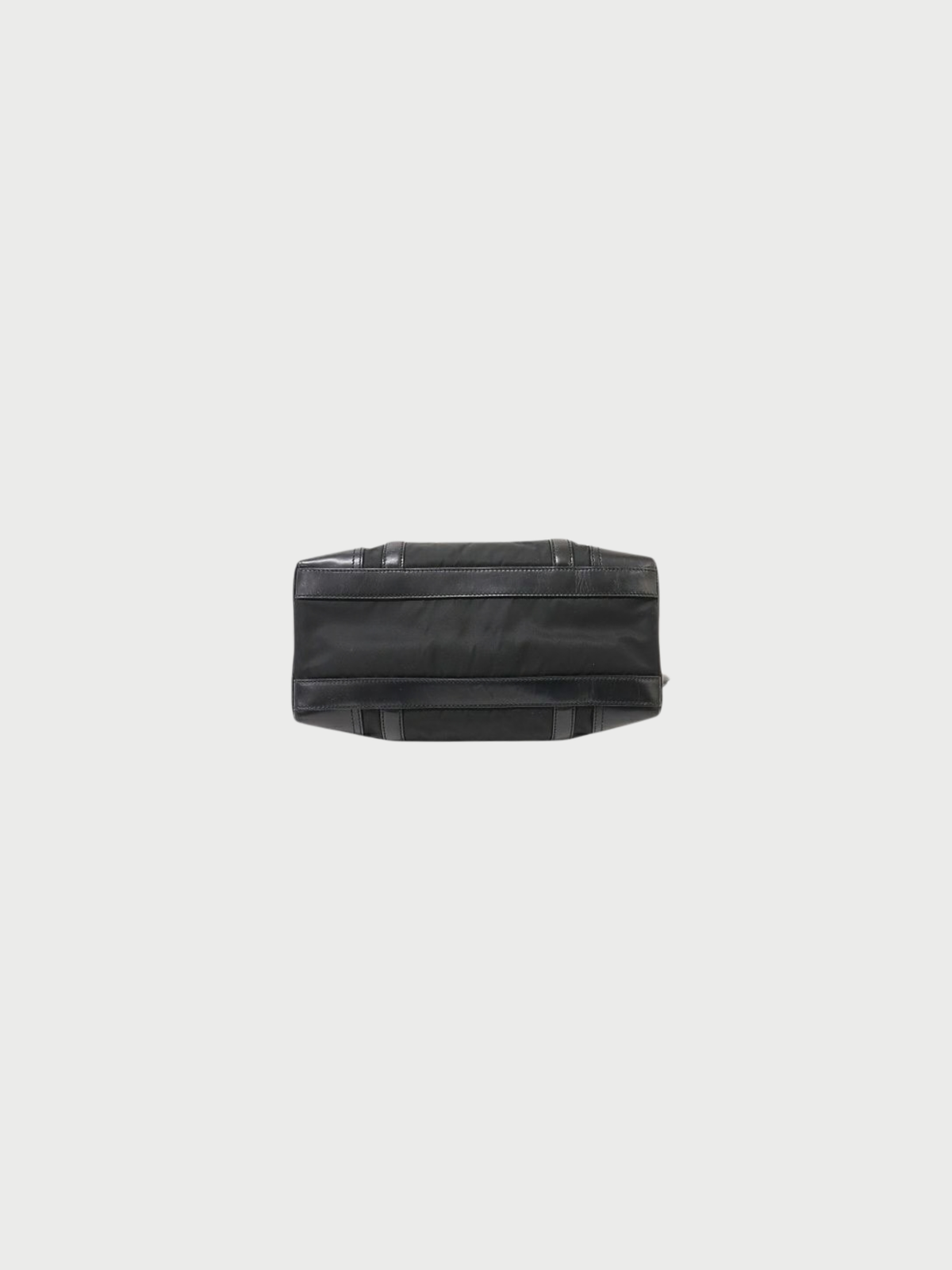 Prada 2000s Black Nylon Leather Triangle Logo Handbag