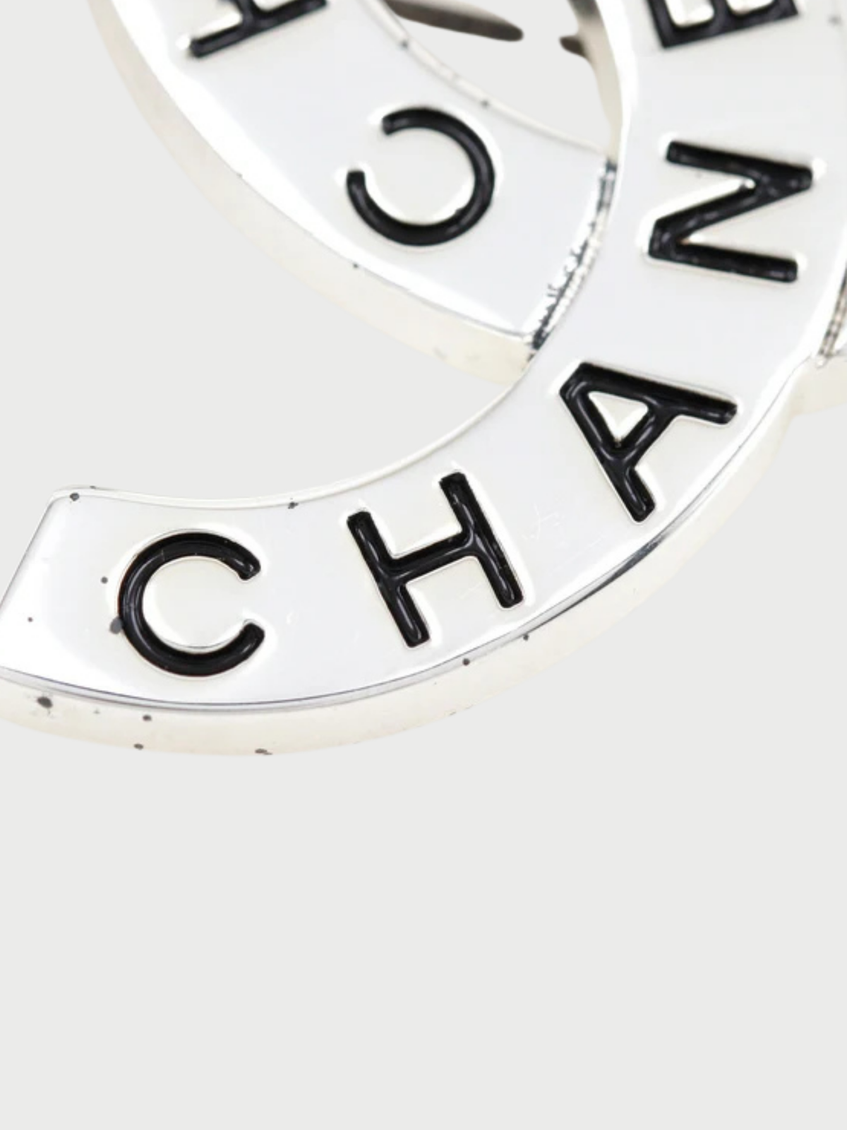 Chanel Spring 1998 Silver Metal Coco Mark Logo Brooch