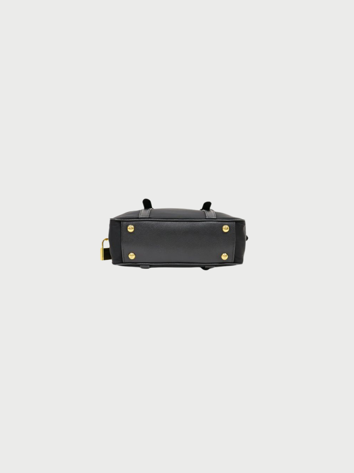 Prada 2000s Black Nylon Leather Logo Hardware Handbag