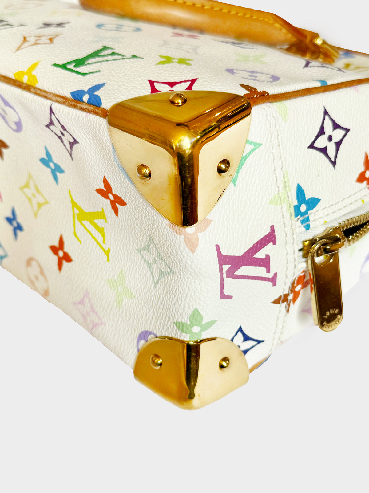 Louis Vuitton 2006 White Murakami Multicolor Monogram Trouville Handbag