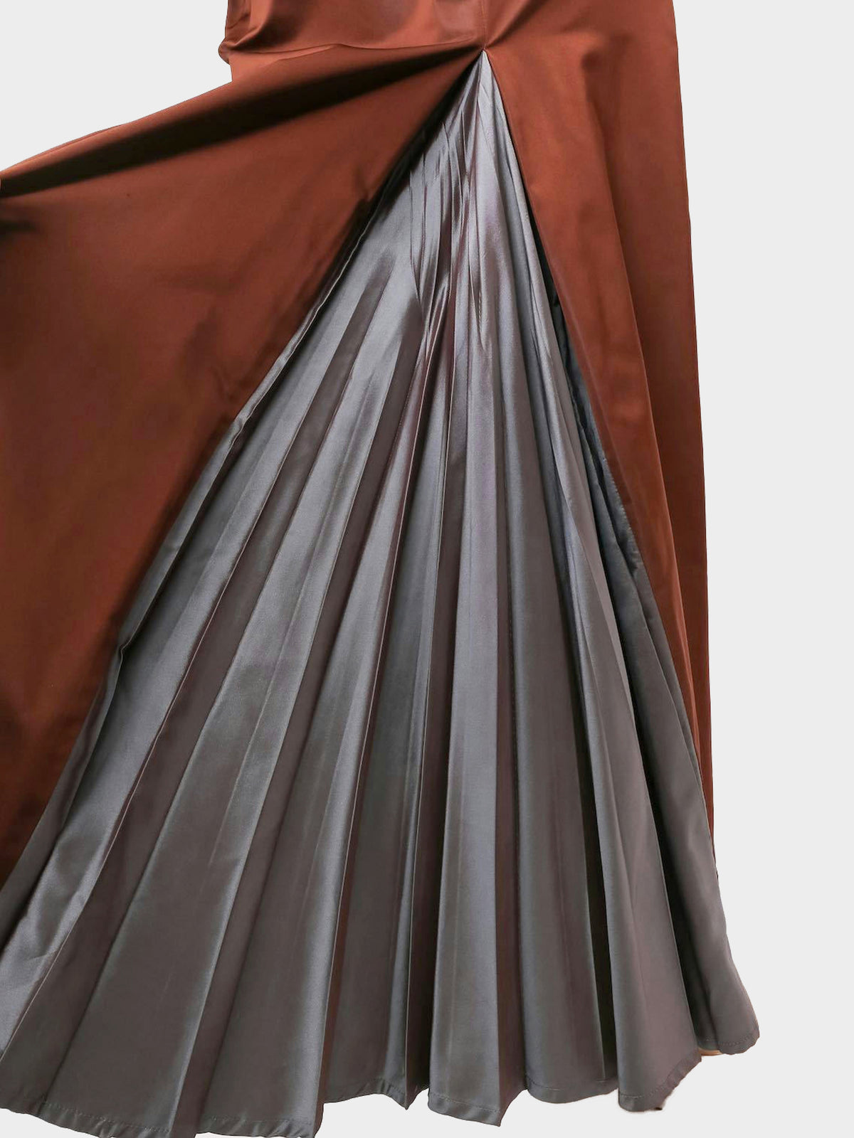 Jean Paul Gaultier SS 1998 Brown Taffeta Puffed Sleeve Dress