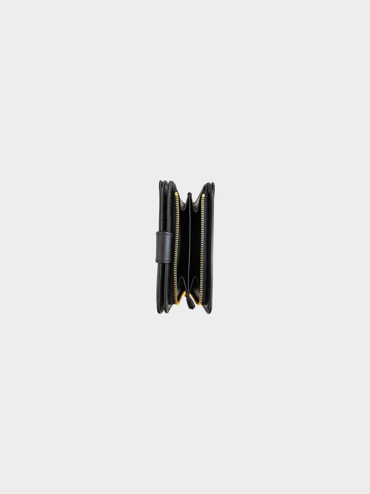 Prada 2010s Black Small Saffiano Leather Wallet
