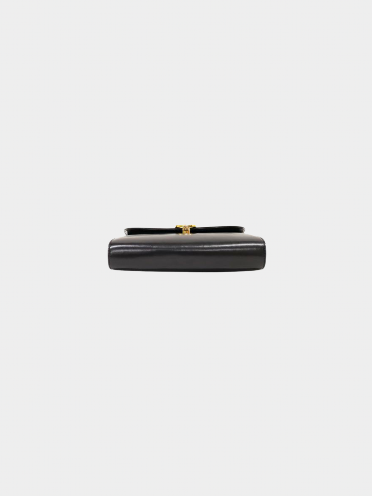 Celine 2000s Black Triomphe Leather Shoulder Bag