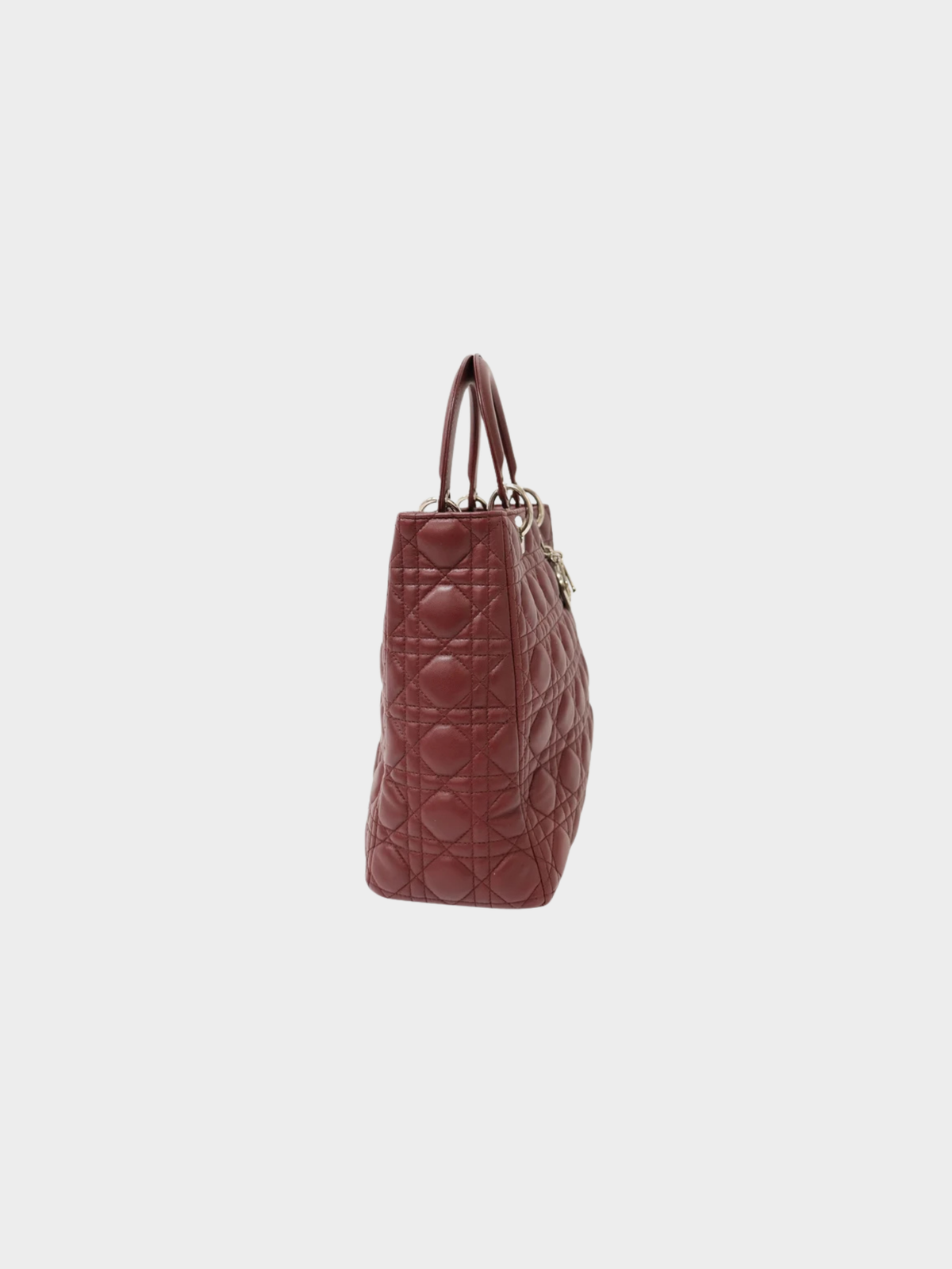 Christian Dior 2000s Bordeaux Leather Lady Dior 2-Way Handbag