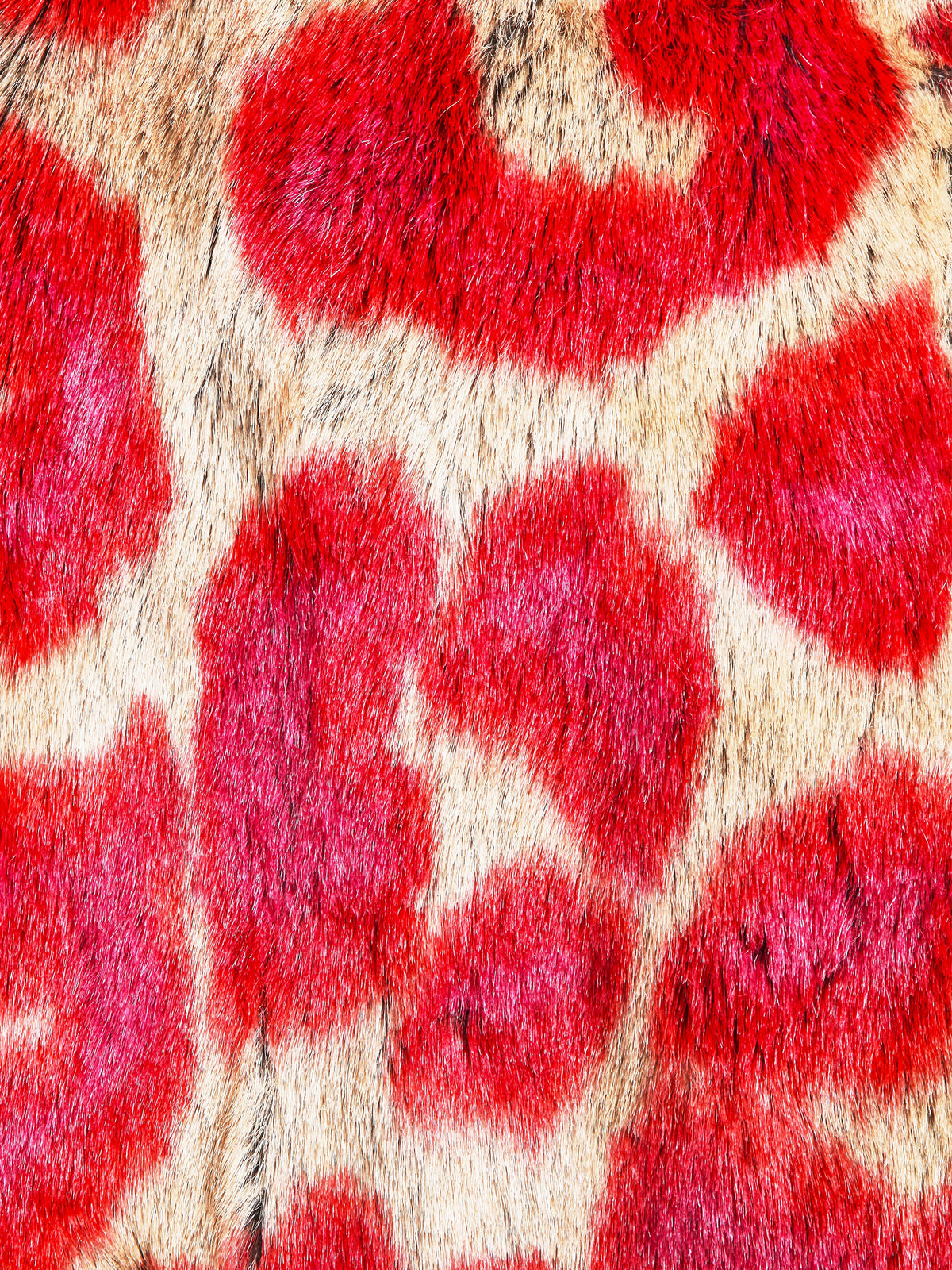 Vivienne Westwood FW 1992-1993 Red and Brown Faux Fur Leopard Print Double-breasted Coat