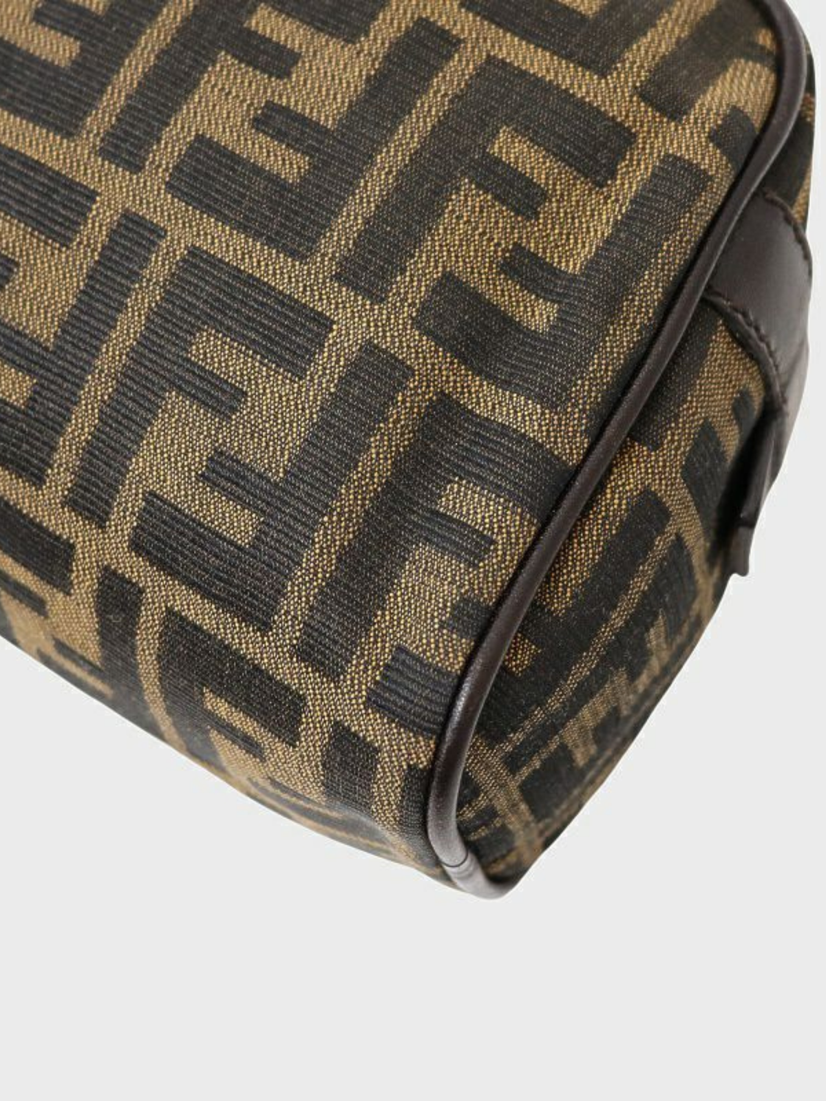 Fendi 2000s Brown Canvas Leather Zucca Handbag