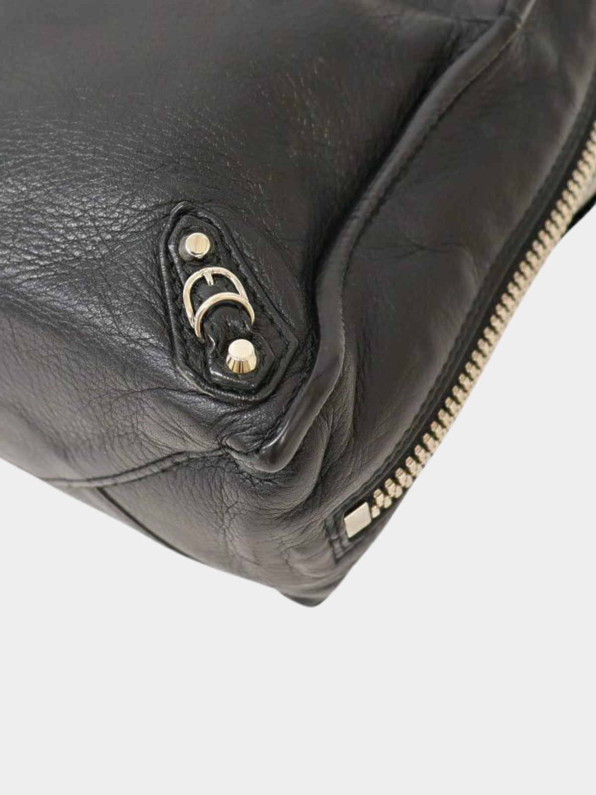 Balenciaga 2010s Black Leather Papier Mini Bag
