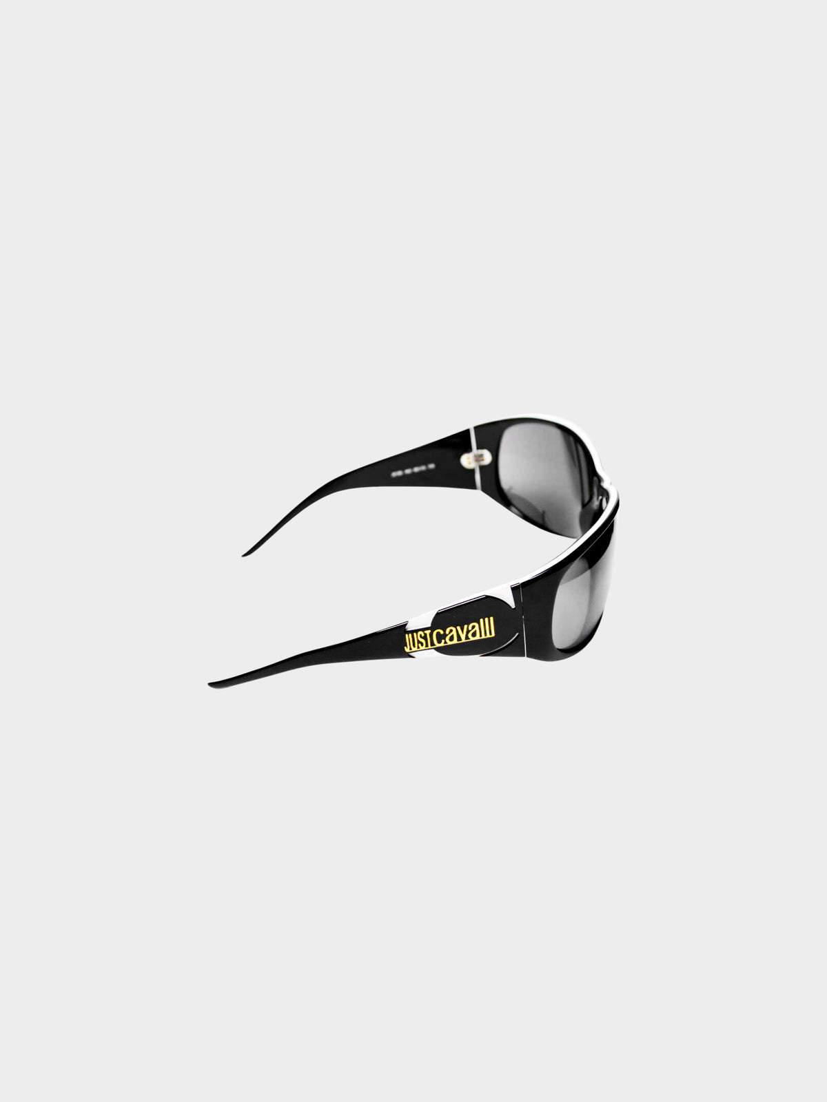 Roberto Cavalli 2000s Black and White JC13S Wrap Sunglasses