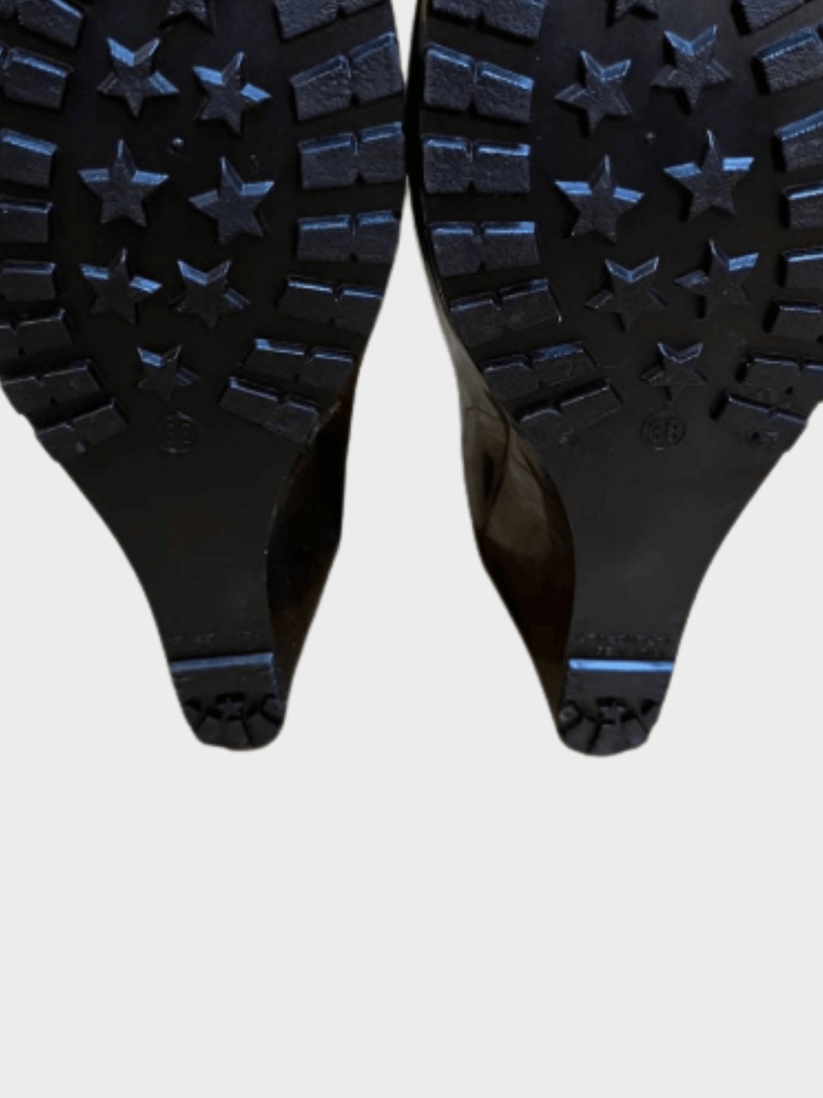 Valentino 2000s Black Ribbon Rubber Boots