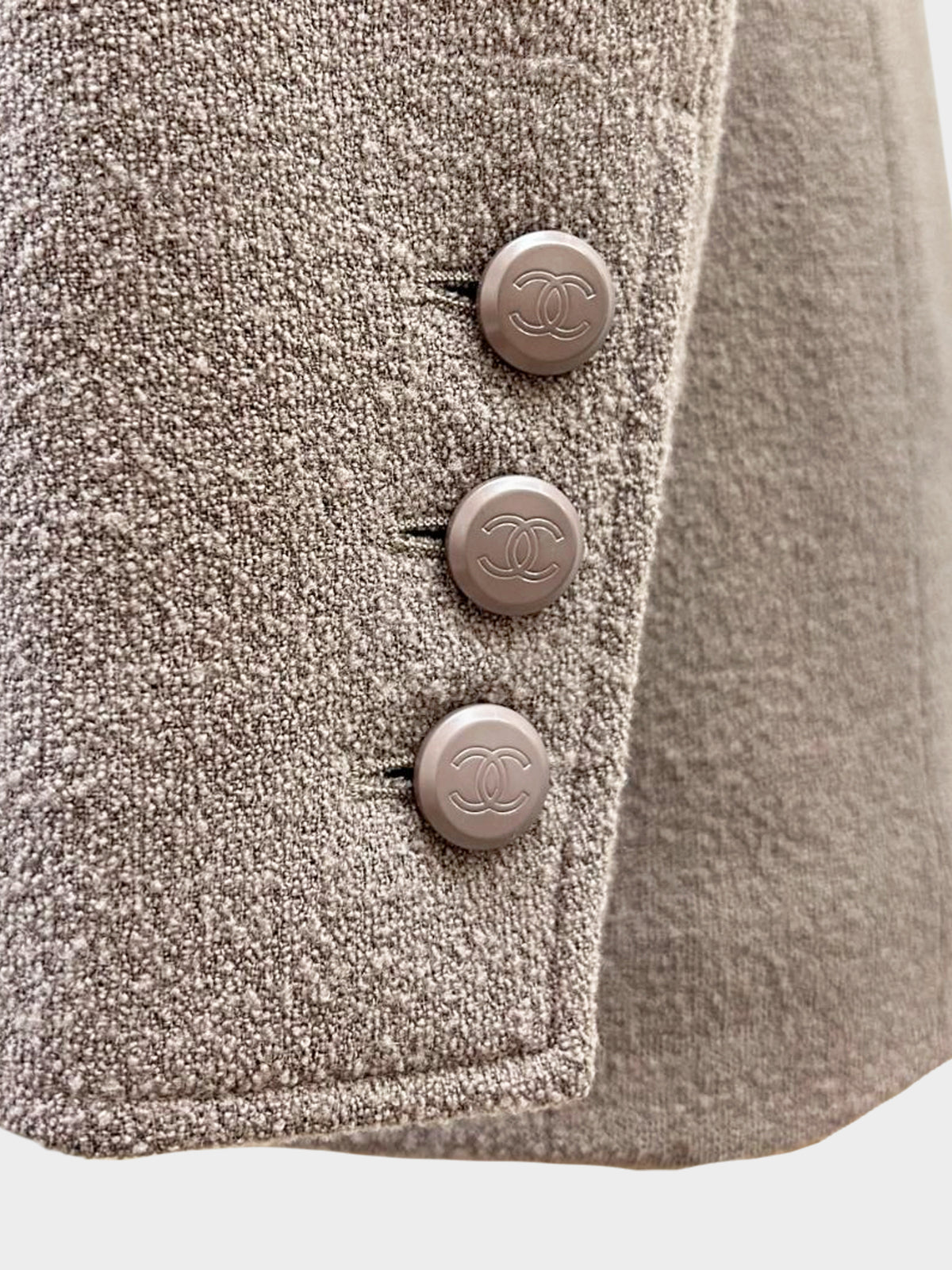 Chanel 1998 Brown Boucle Double Breasted Jacket